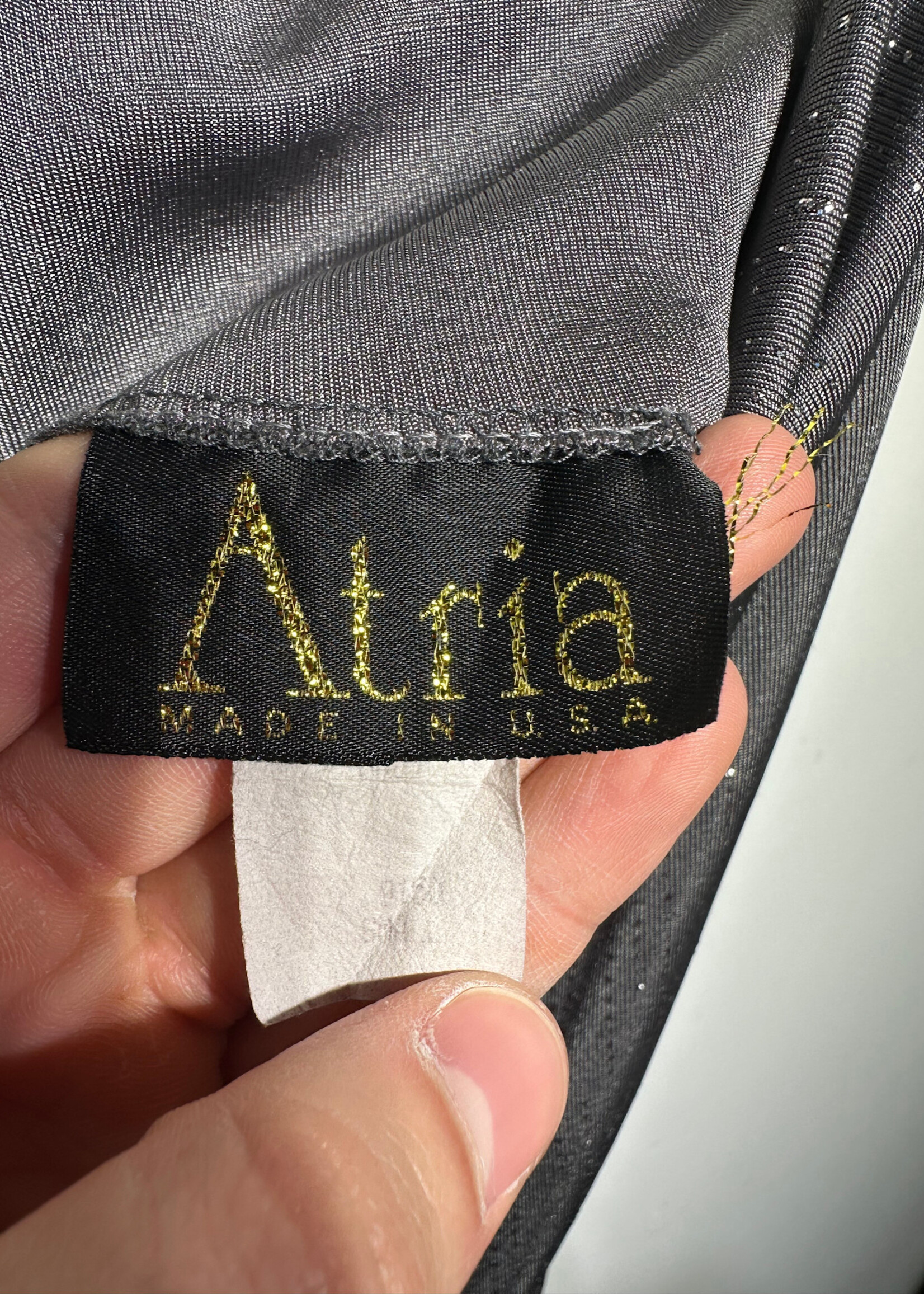 Atria Vintage Grey Rhinestone Dress S