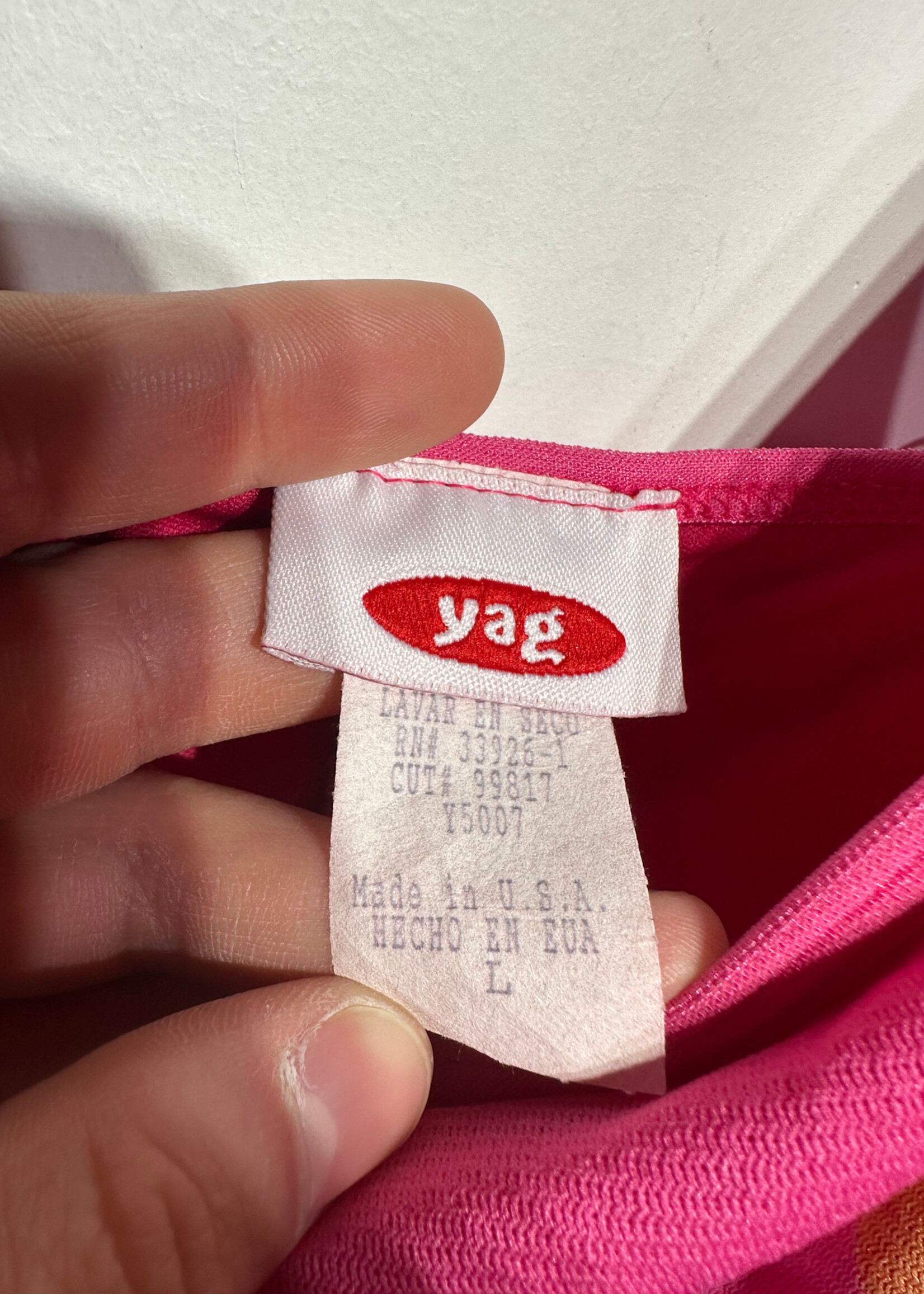 Yag Vintage Pink Yellow Floral Dress L