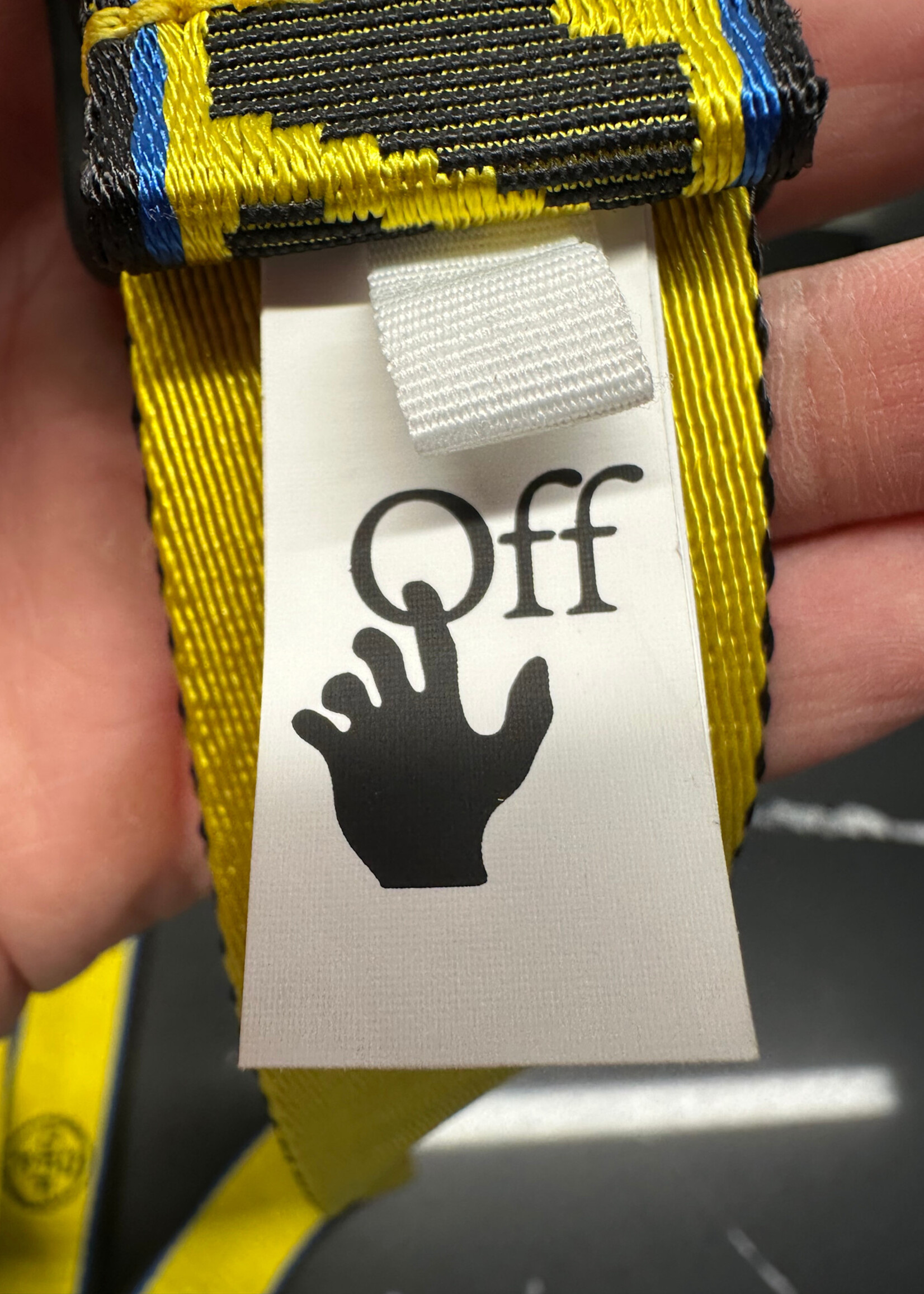 Off White Yellow Blue Industrial Belt OS