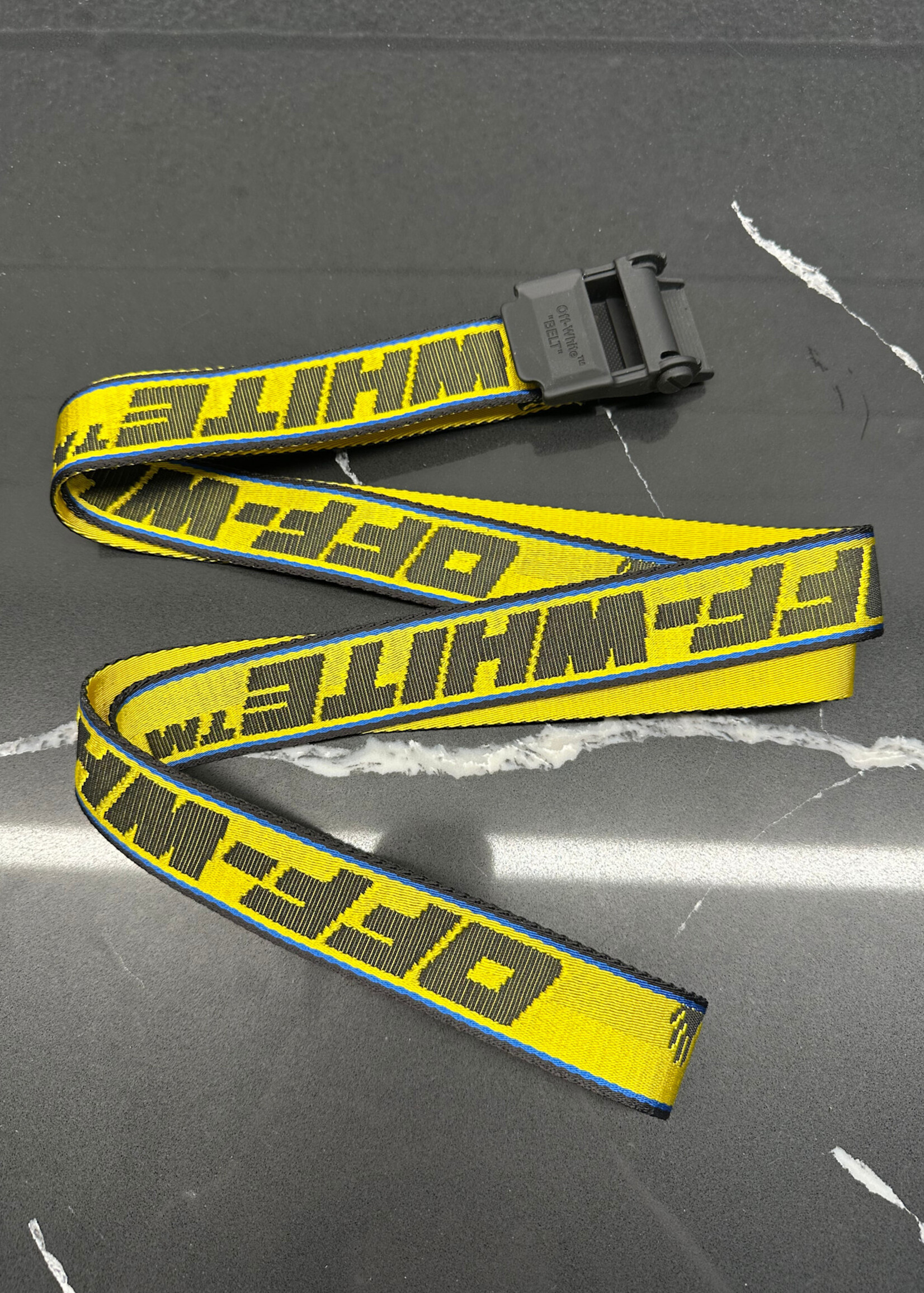 Off White Yellow Blue Industrial Belt OS