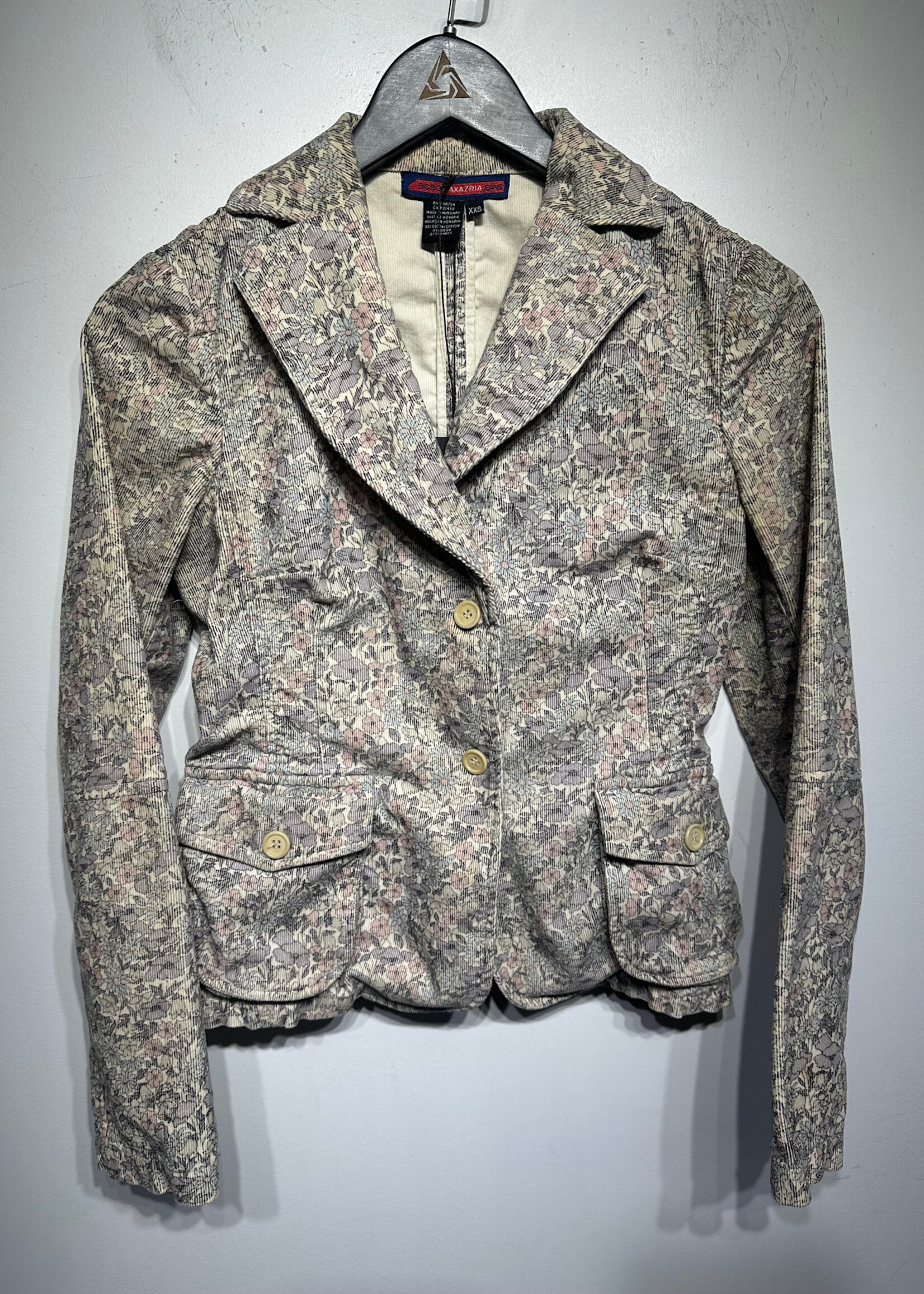 BCBG Floral Cord Blazer Fem XXS