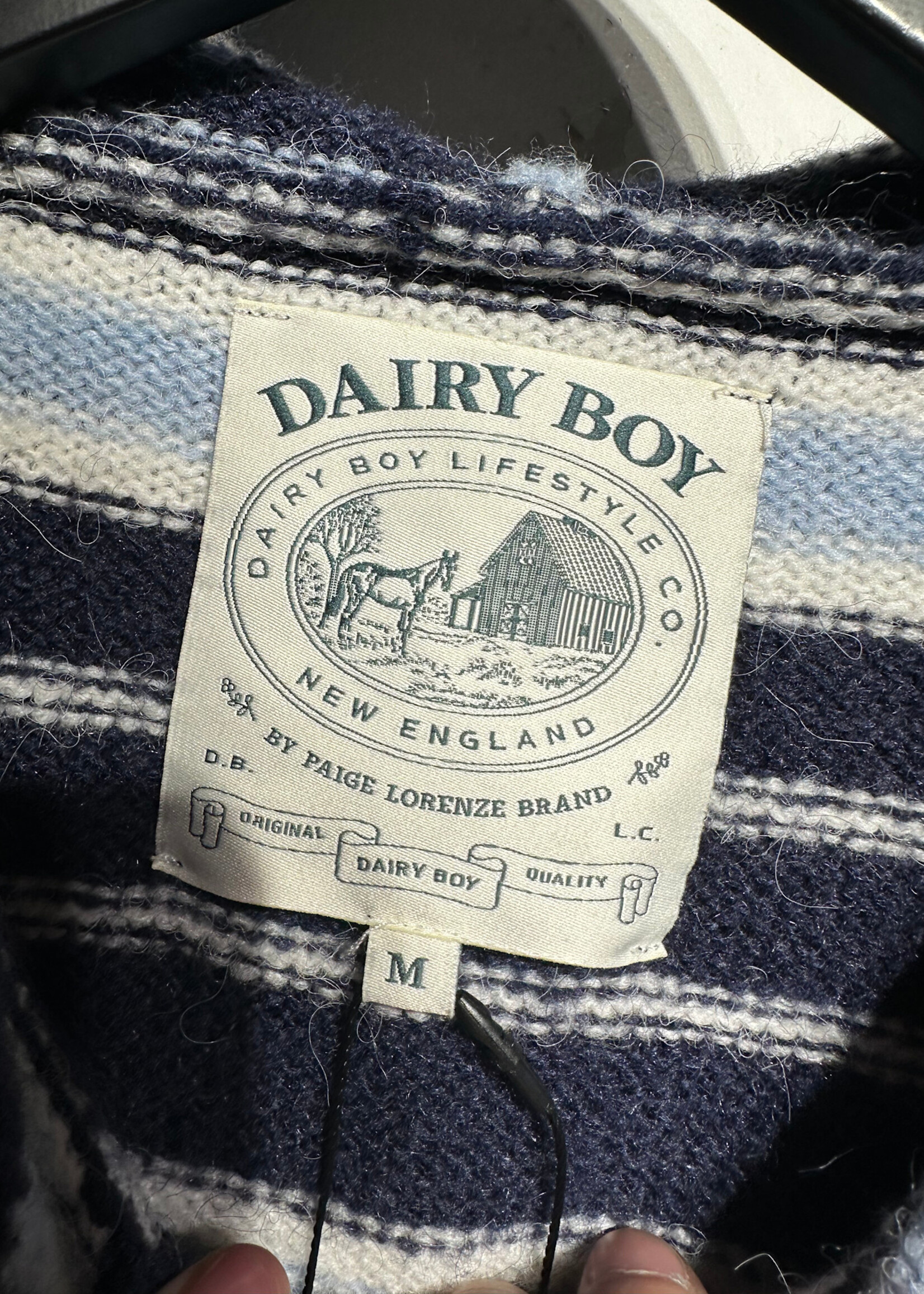 Dairy Boy Fuzzy Striped Jacket Fem M