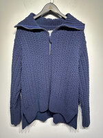 Aerie Navy Blue Knit Quarter Zip Jacket L