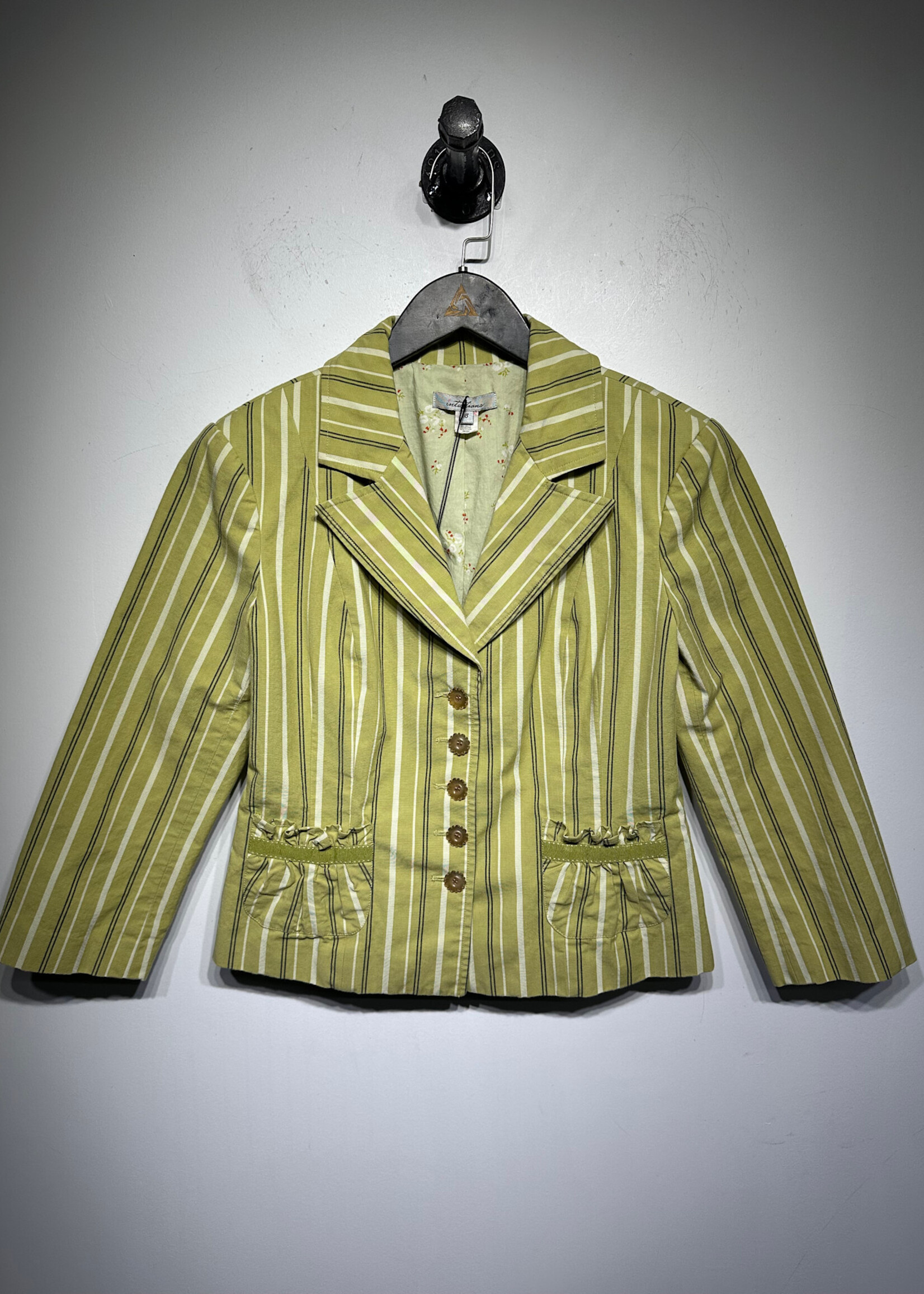 Intuitions Green Pinstripe Blazer M