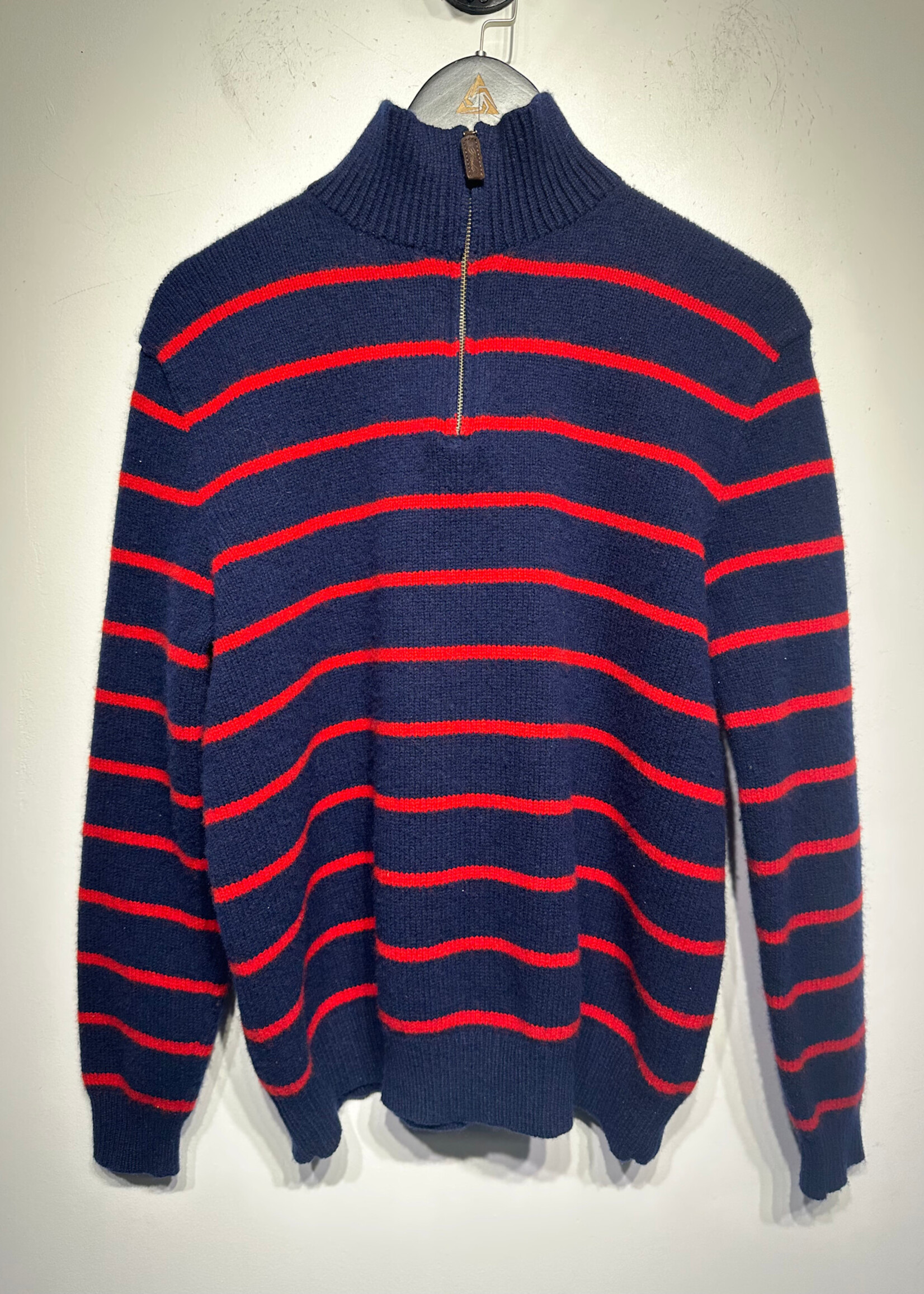 Polo Blue Red Wool Q Zip M