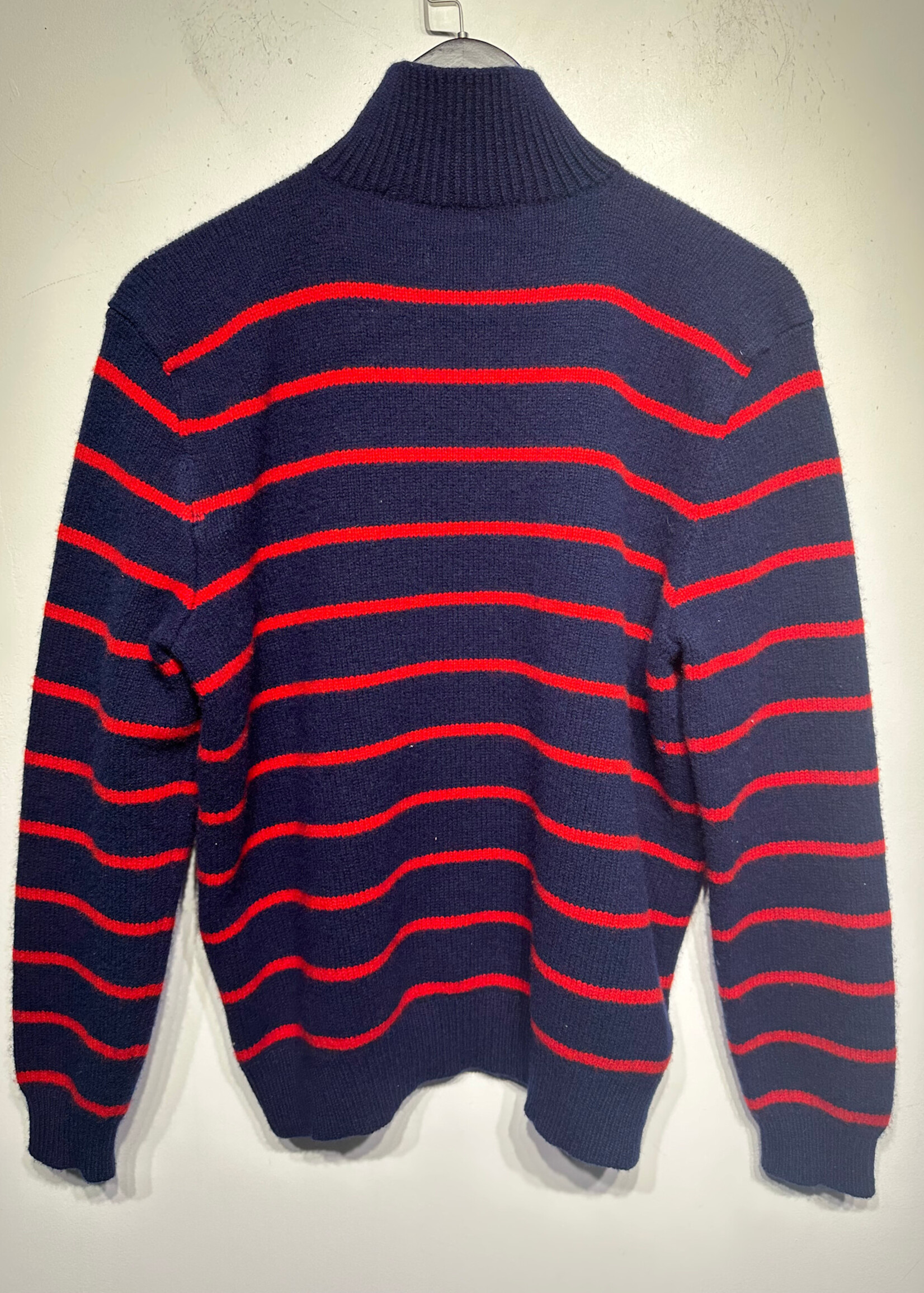 Polo Blue Red Wool Q Zip M
