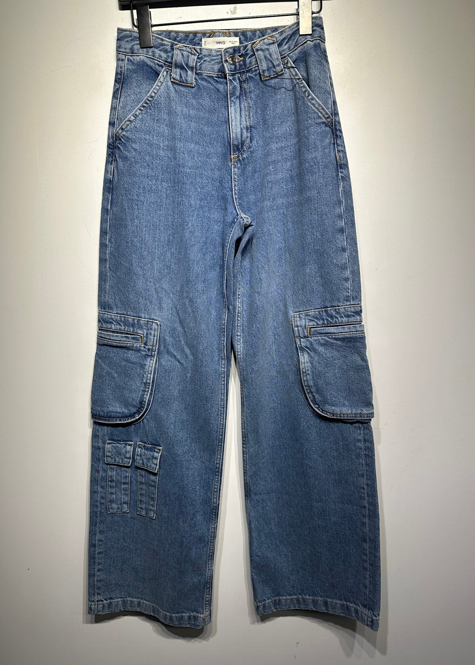MNG Wide Leg Denim Cargo Pants Fem 27