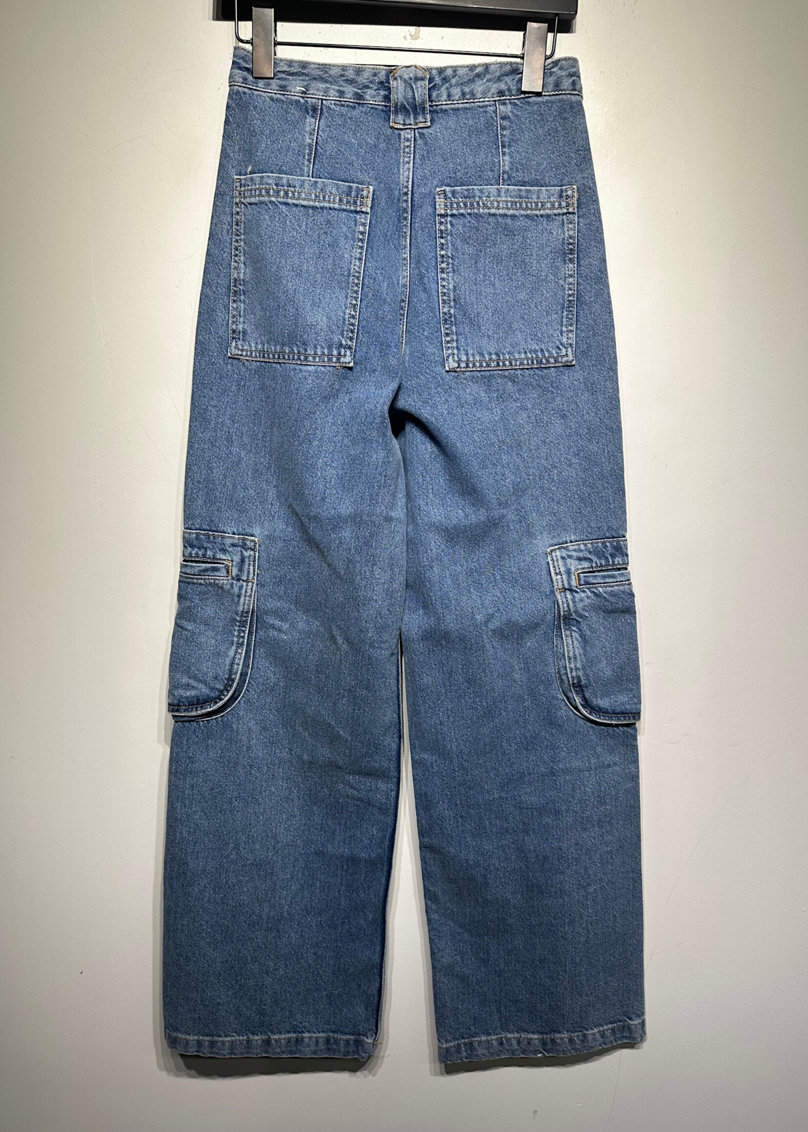 MNG Wide Leg Denim Cargo Pants Fem 27