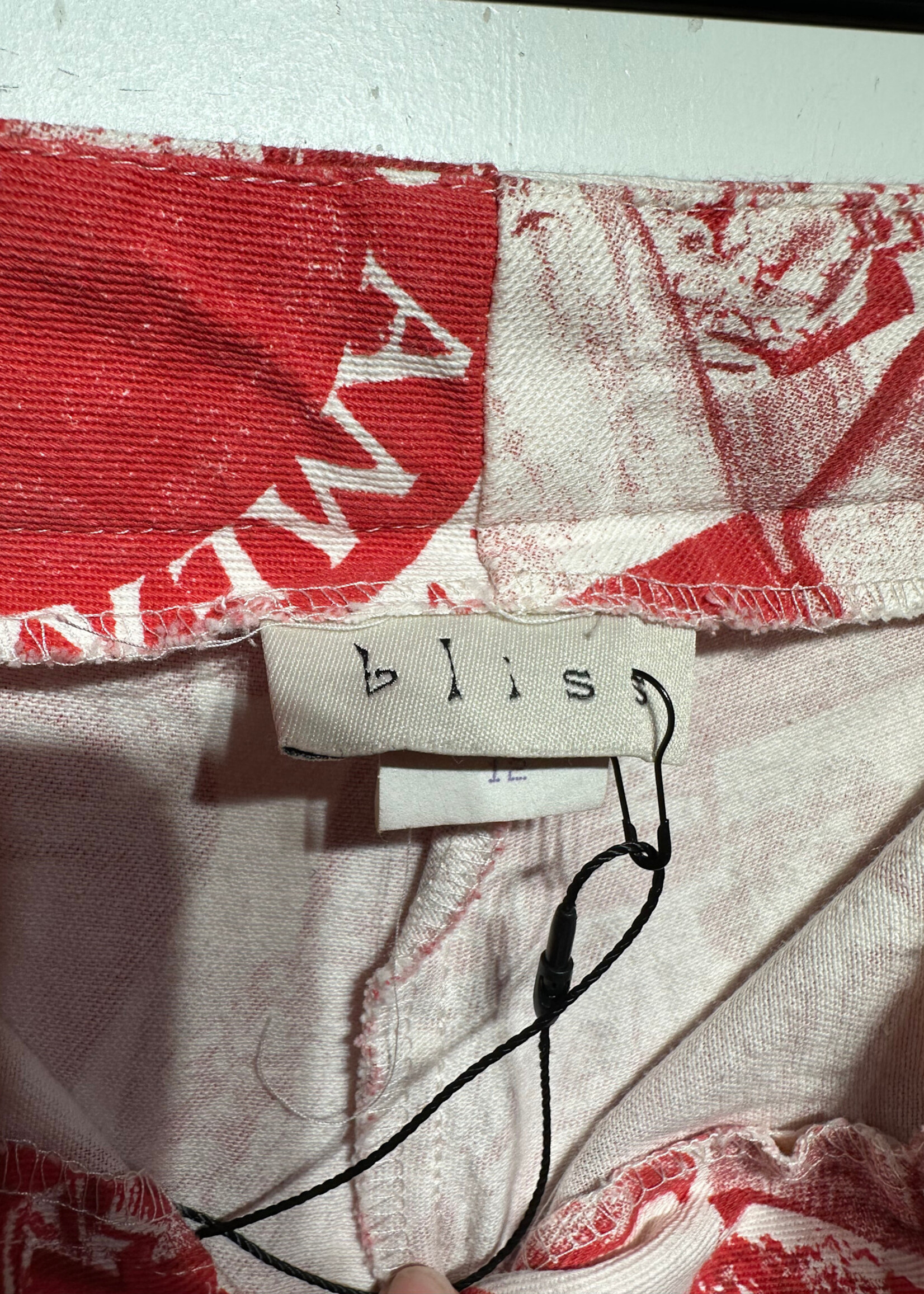 Bliss Vintage Red Miss America Print Pants Fem 34