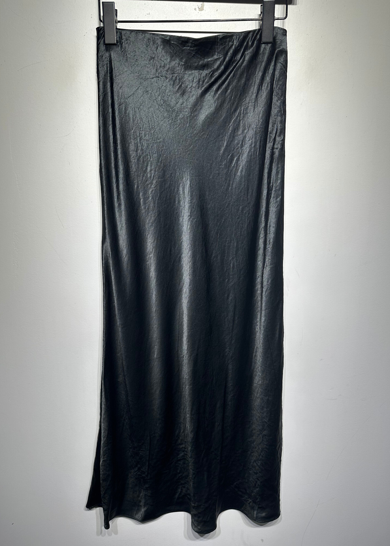 Babaton Black Satin Maxi Skirt 26