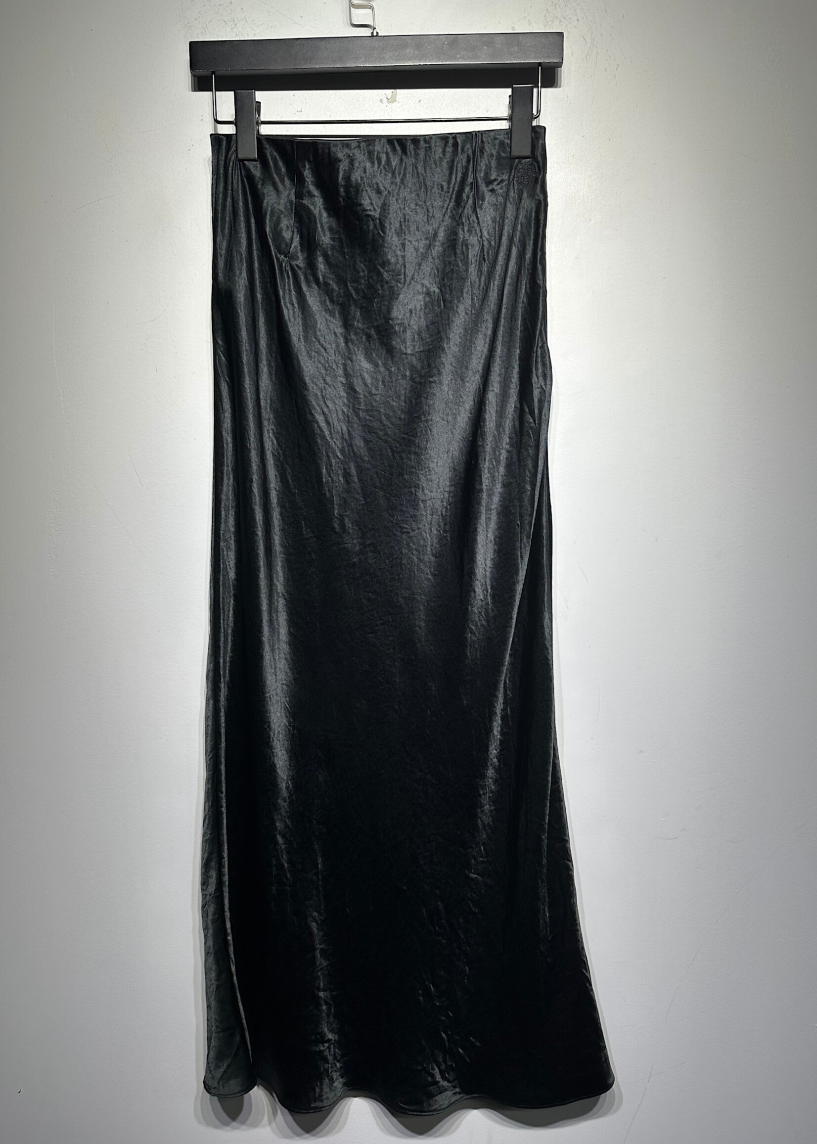 Babaton Black Satin Maxi Skirt 26