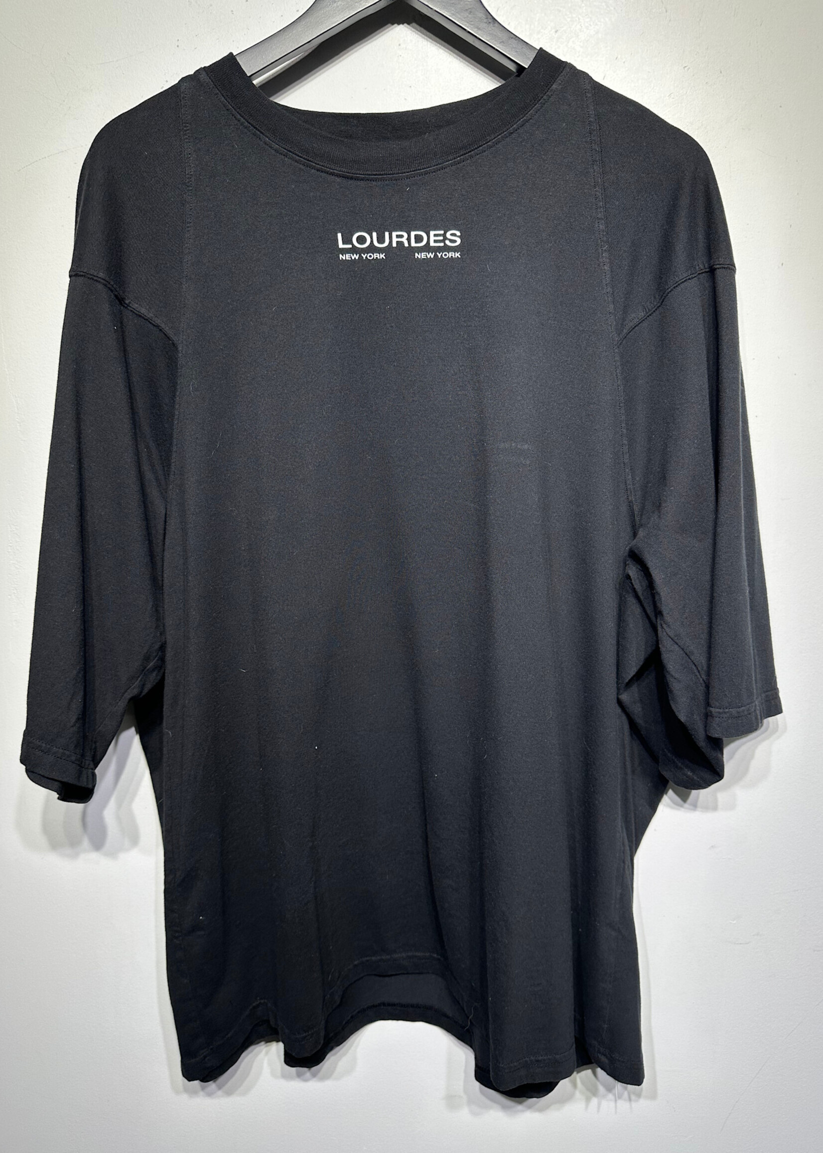 NWT Lourdes NY Black Logo Tee L