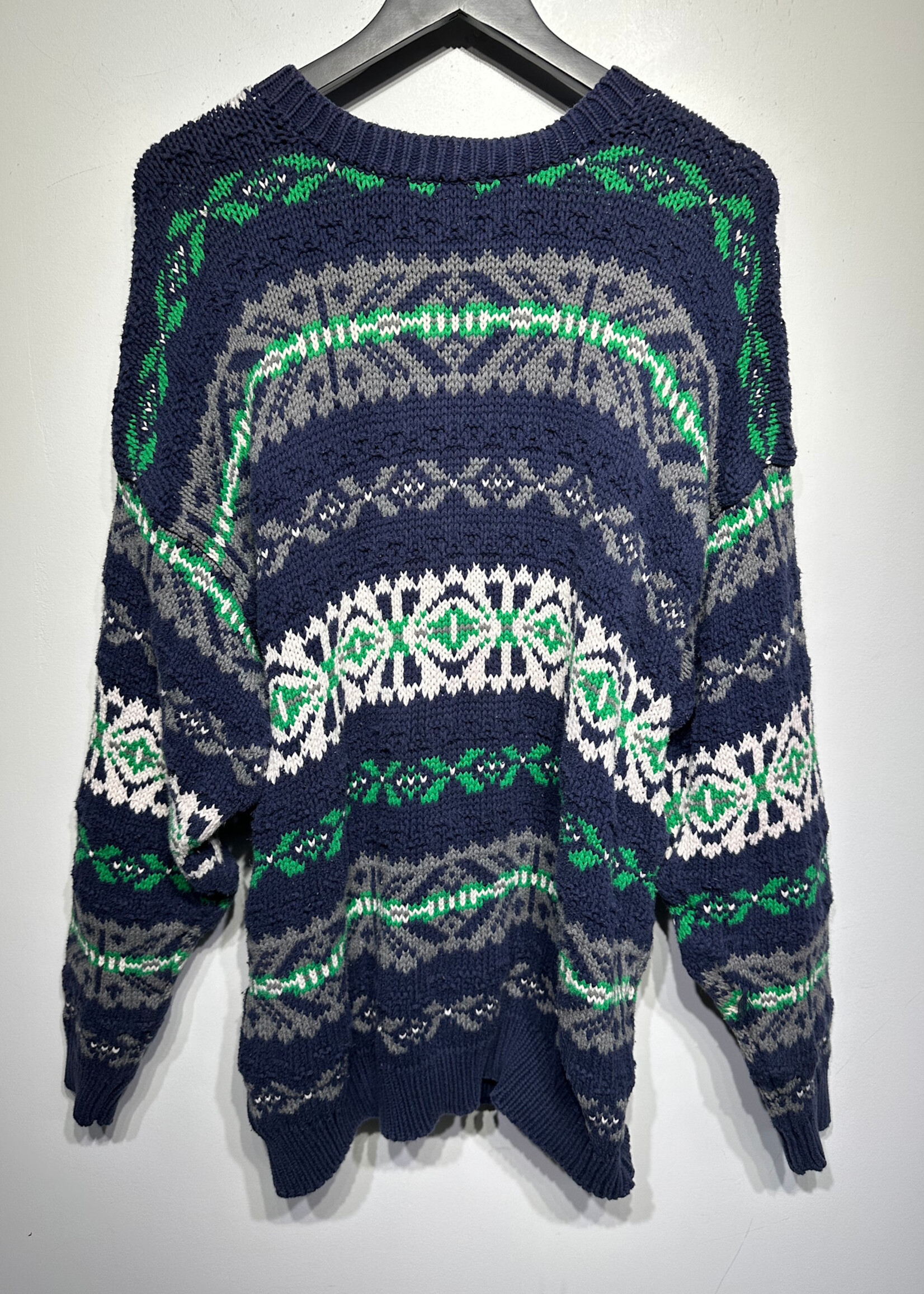 GAP Vintage Blue Green Thick Knit Sweater XL