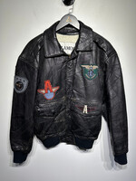 Alamos Vintage Leather Patch Jacket Masc M