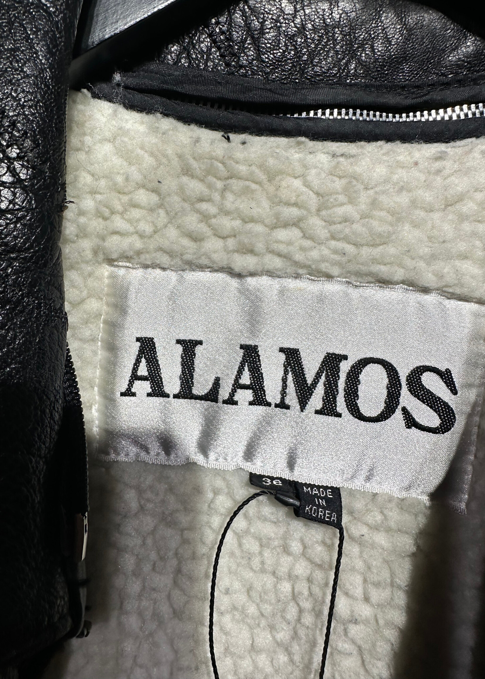 Alamos Vintage Leather Patch Jacket Masc M