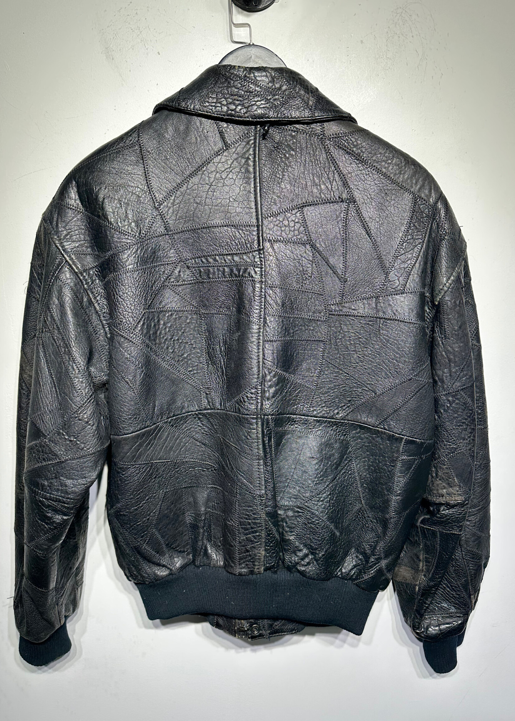 Alamos Vintage Leather Patch Jacket Masc M