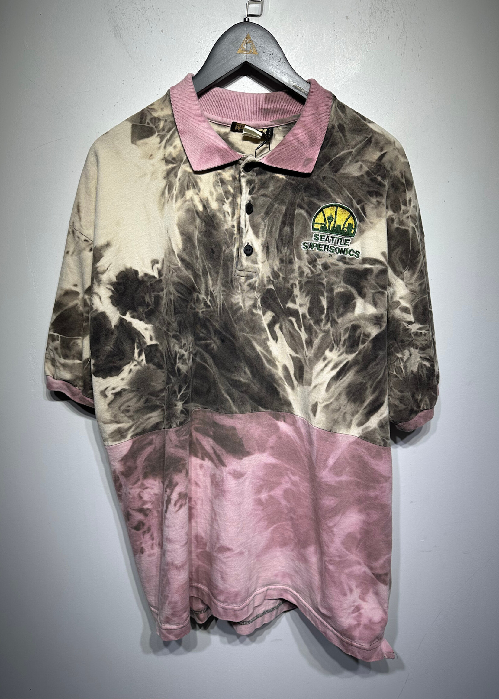 Seattle Supersonics Bleach Dyed Polo XL