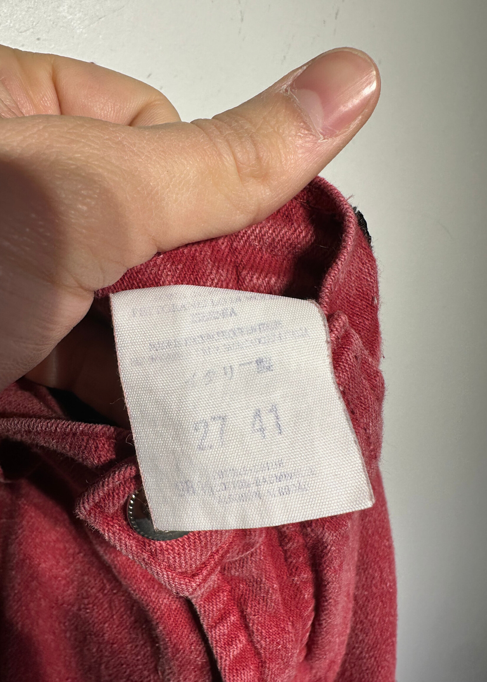 Versace Couture Red Tapered Denim Fem 25"