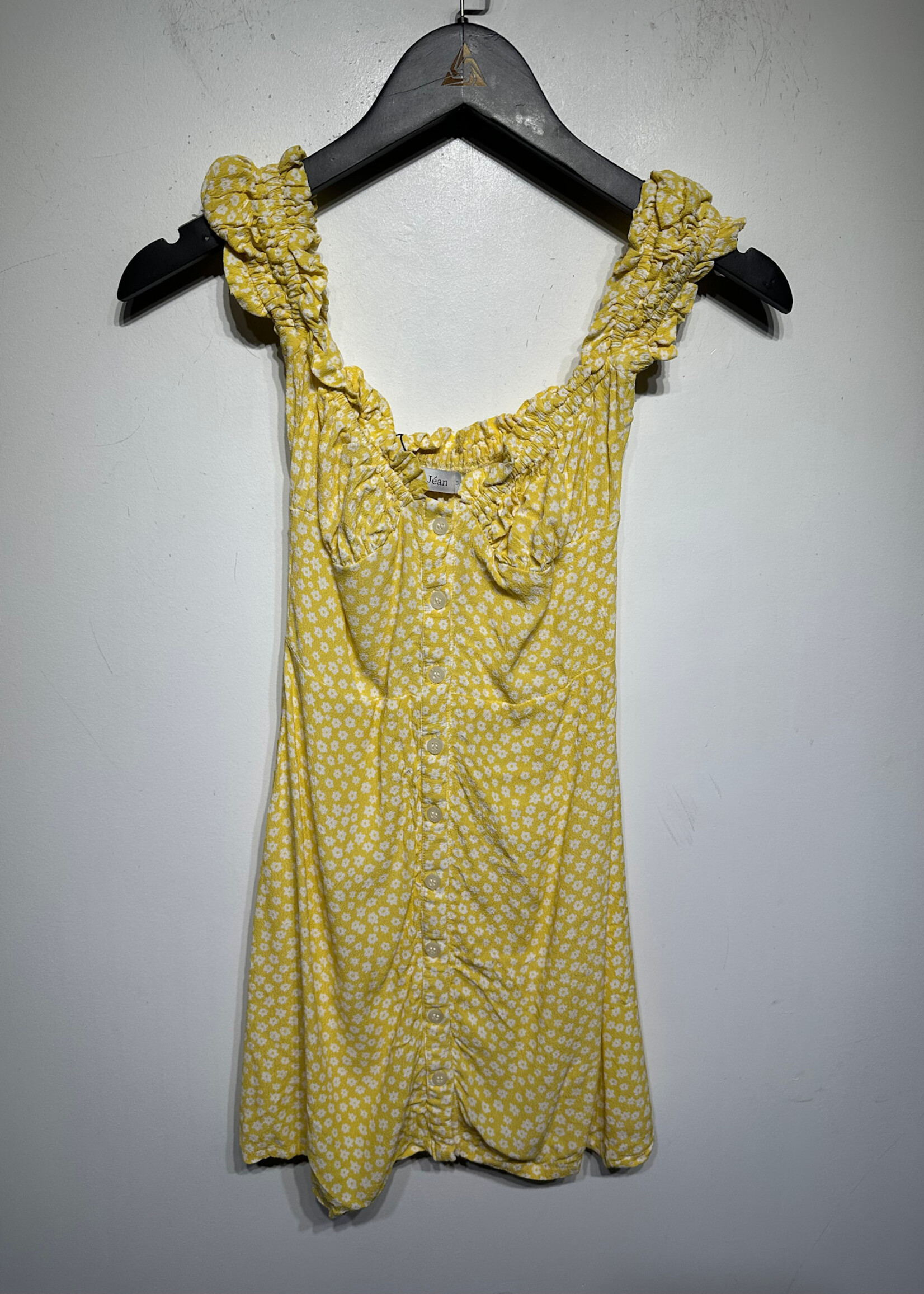 With Jean Yellow Floral Pattern Dress Fem XS