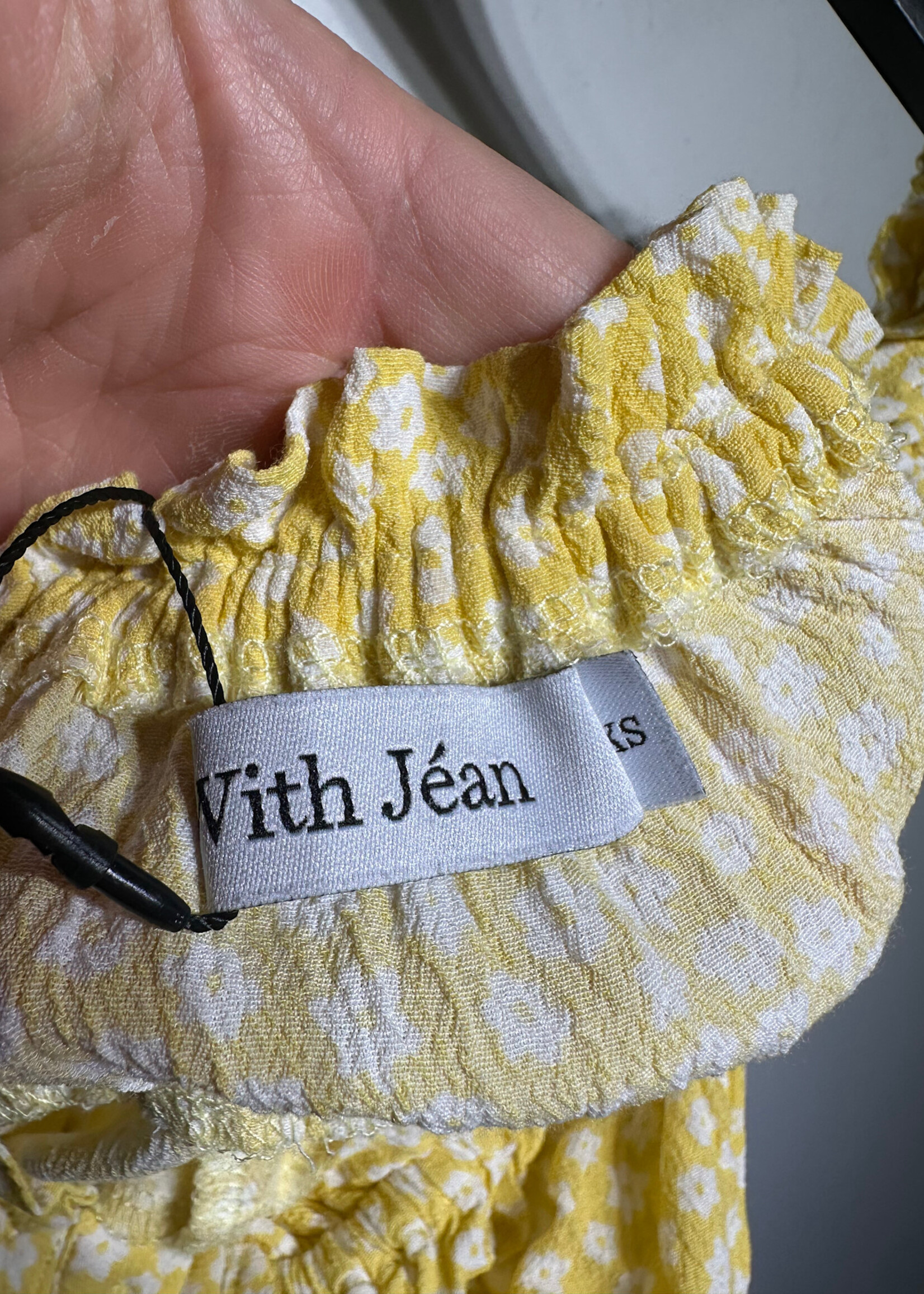 With Jean Yellow Floral Pattern Dress Fem XS