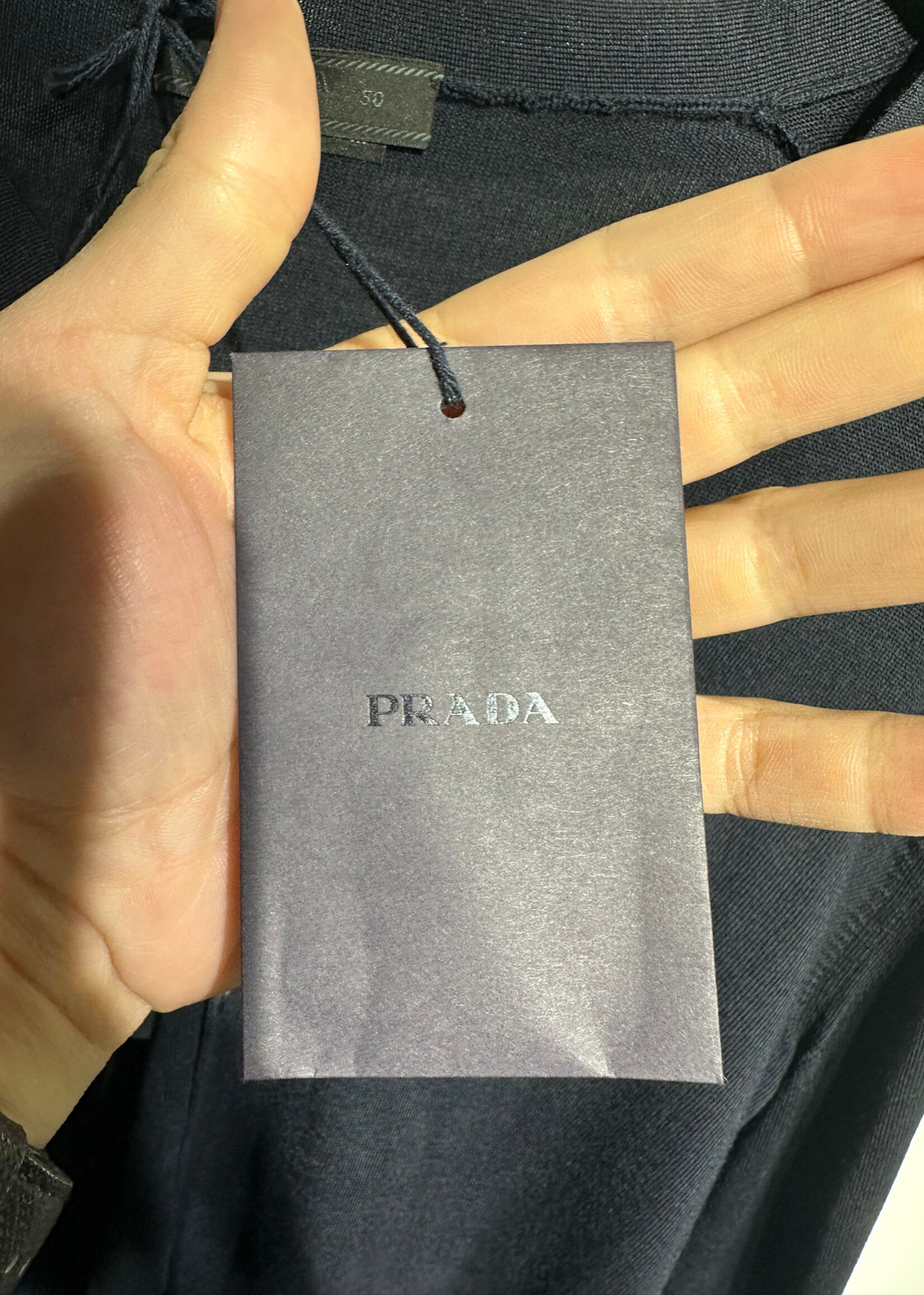 Prada NWT Uniform Navy Cardigan XL