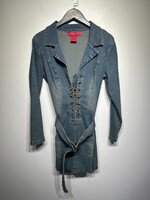 HOT KISS DENIM BELTED DRESS L