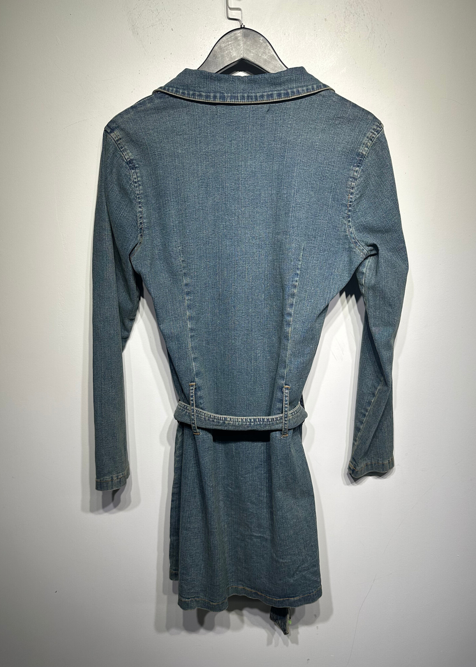 HOT KISS DENIM BELTED DRESS L