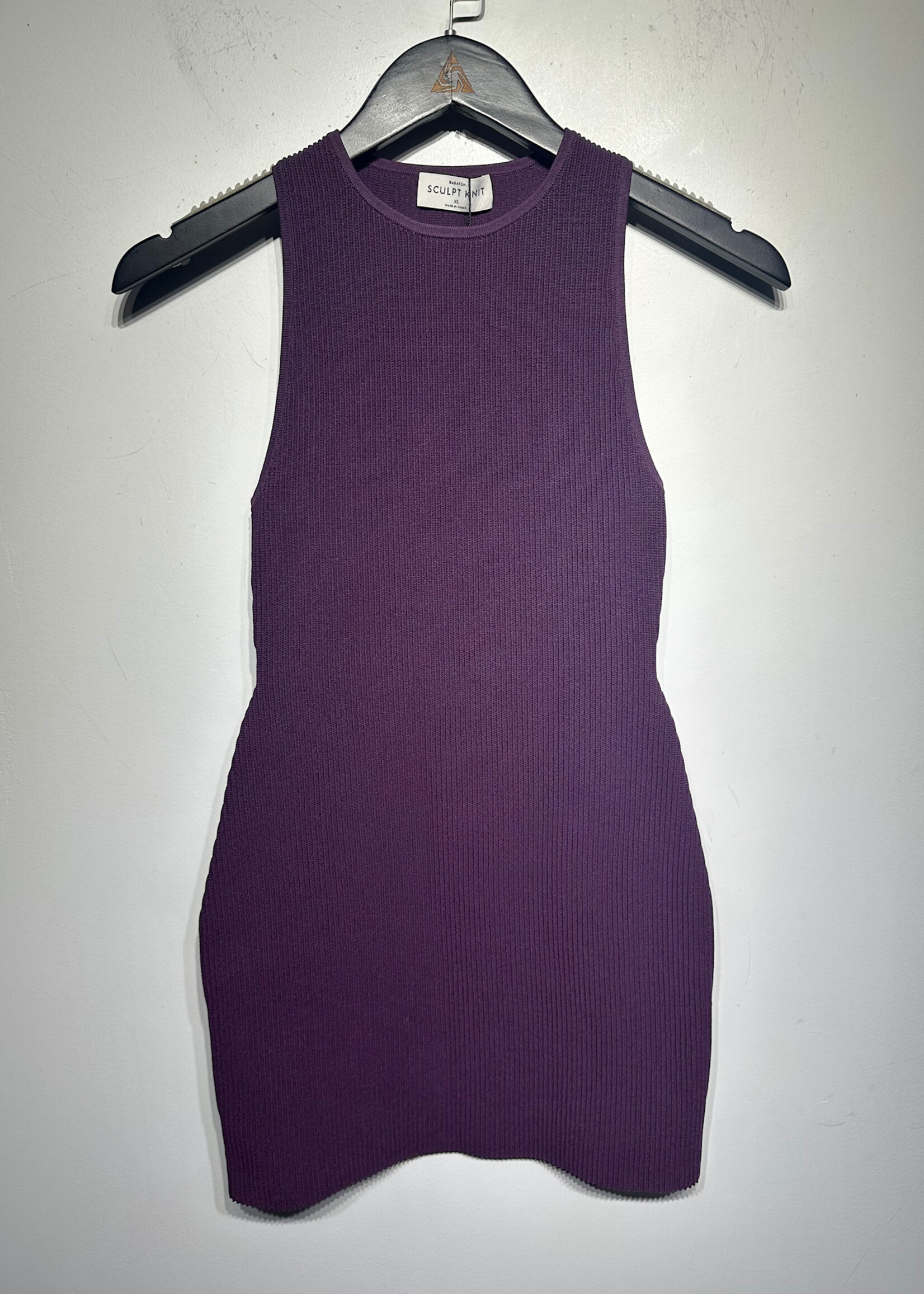 Babaton Sculpt Knit Purple Tank Dress XS