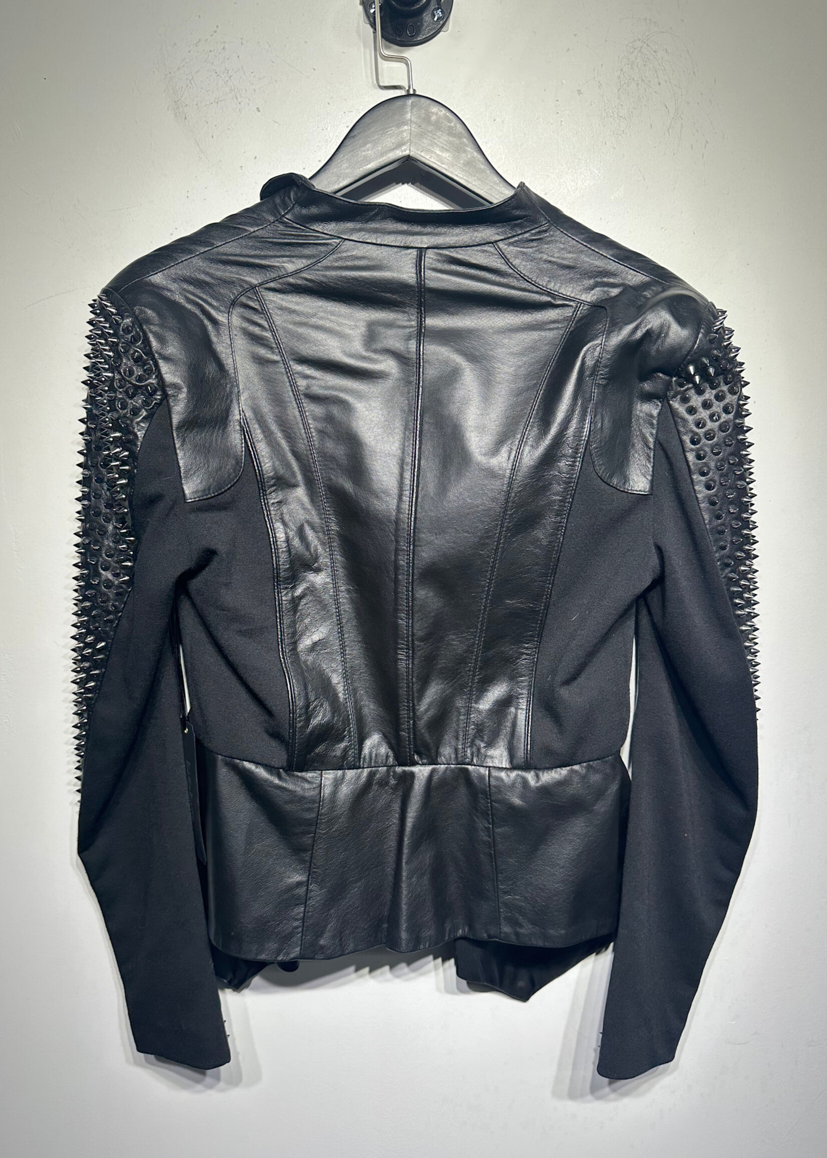 BEBE SPIKED LEATHER JACKET M