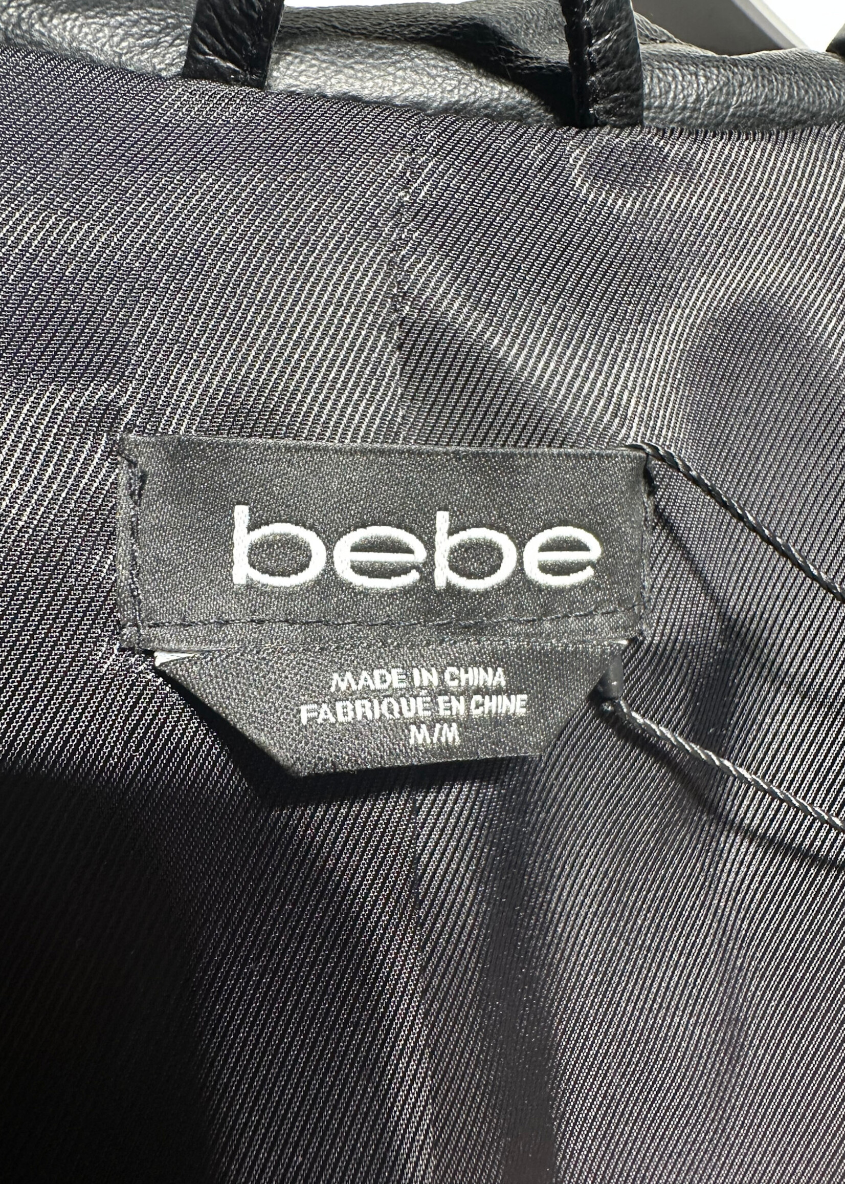 BEBE SPIKED LEATHER JACKET M