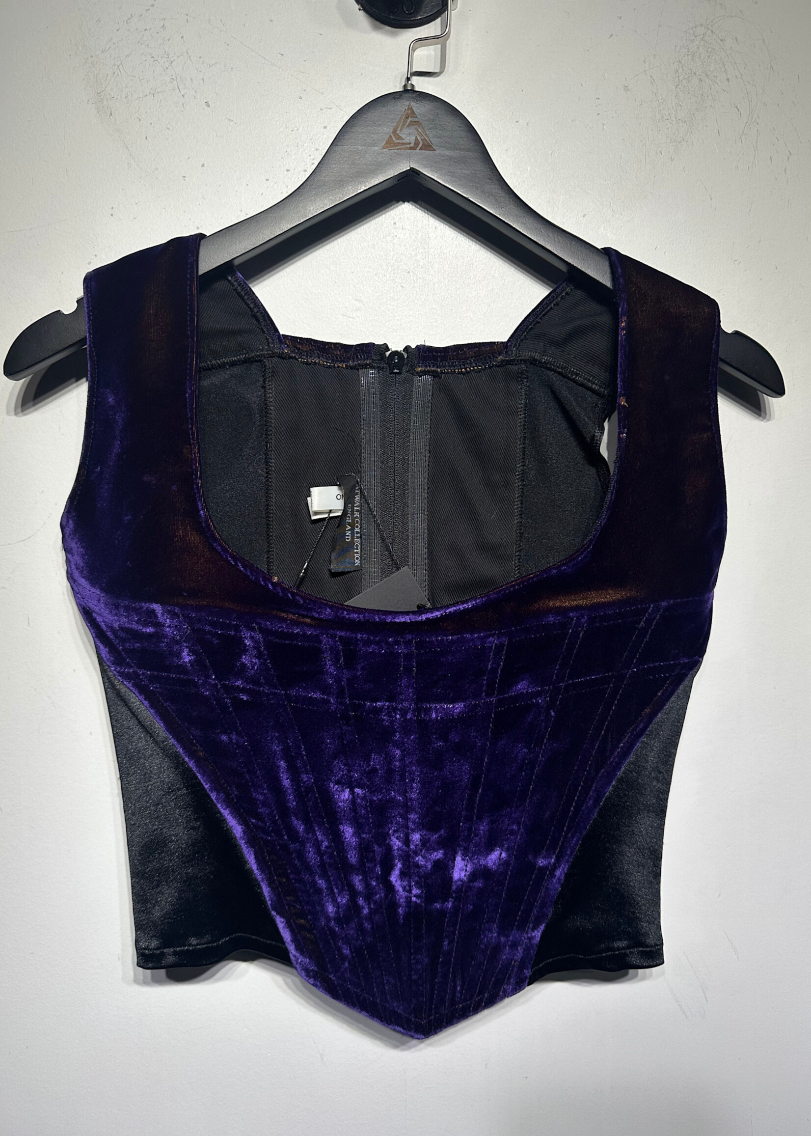 CAT WALK PURPLE VELVET CORSET M AS IS
