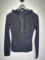 Lululemon All Black Hooded Workout Zip Up Fem M