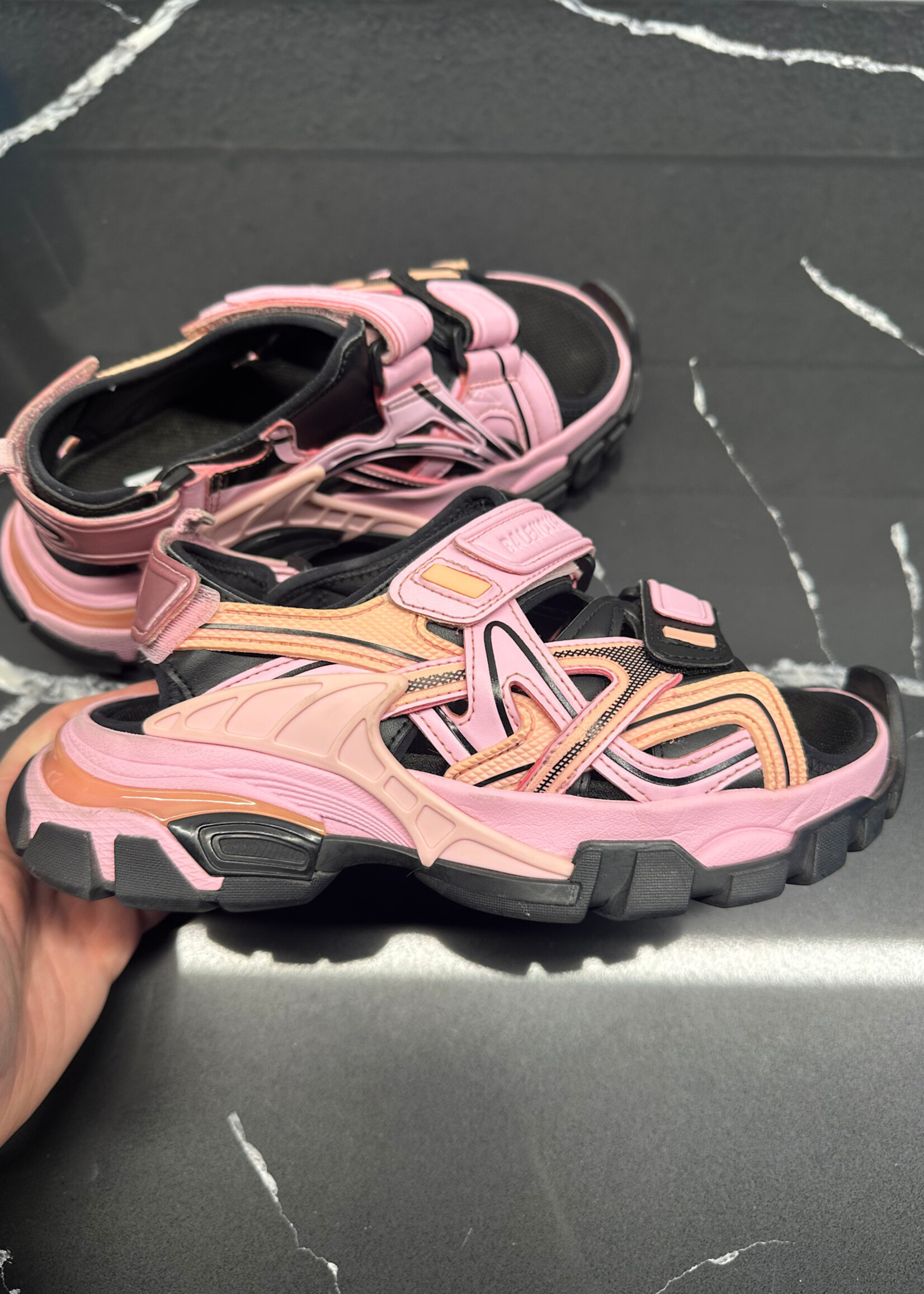 BALENCIAGA PINK TRACK SANDAL 5