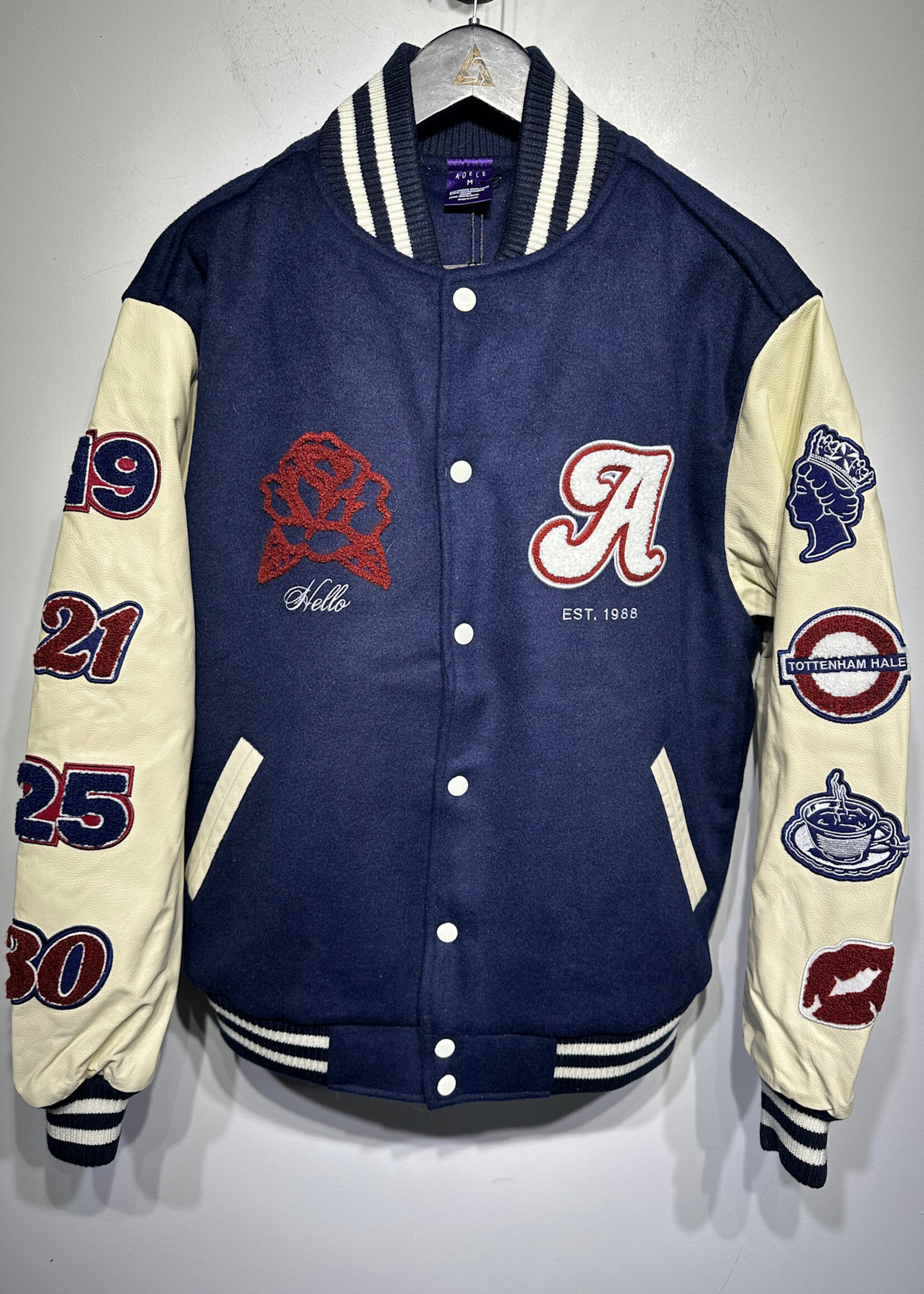 ADELE VARSITY PATCHWORK JACKET M