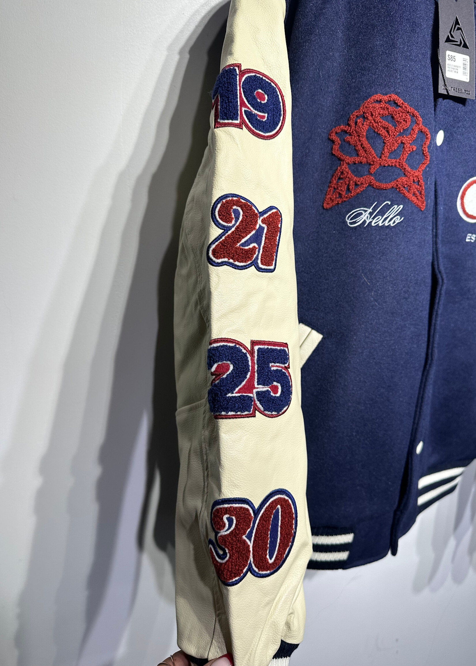 ADELE VARSITY PATCHWORK JACKET M