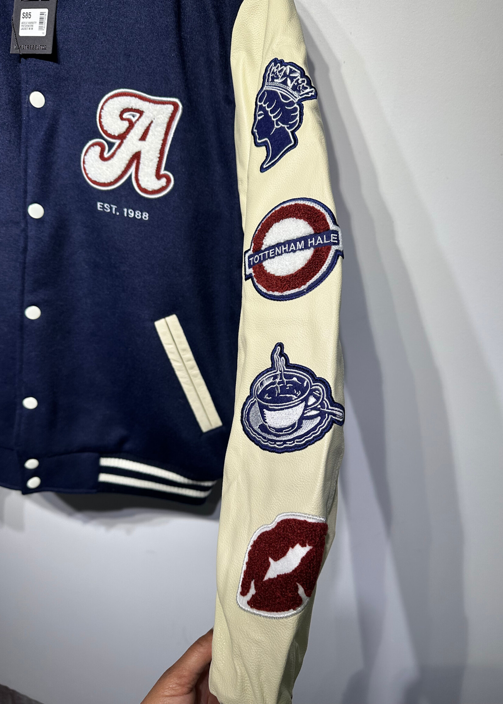 ADELE VARSITY PATCHWORK JACKET M