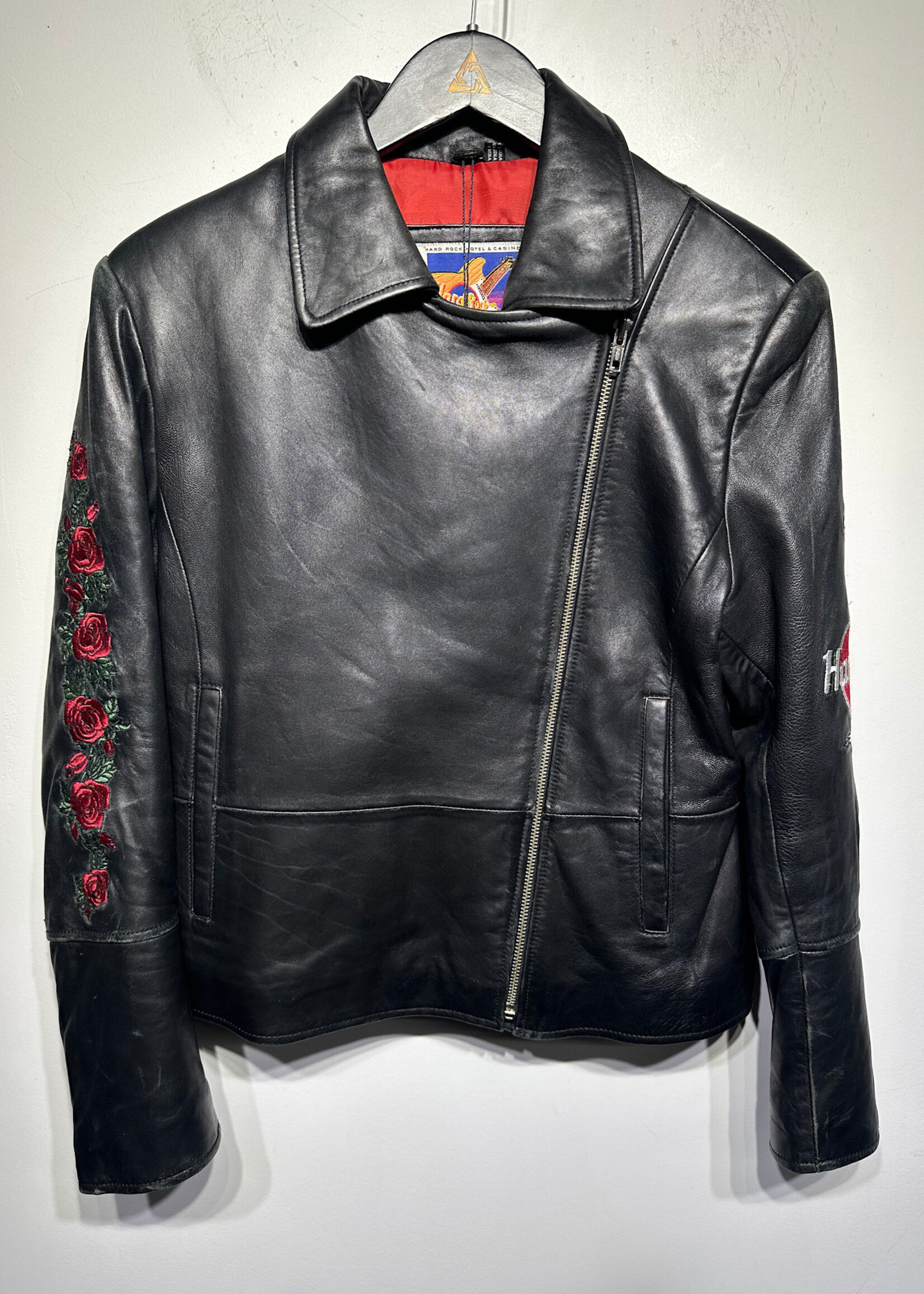 Hard Rock LV Rose Biker Jacket Fem M AS IS