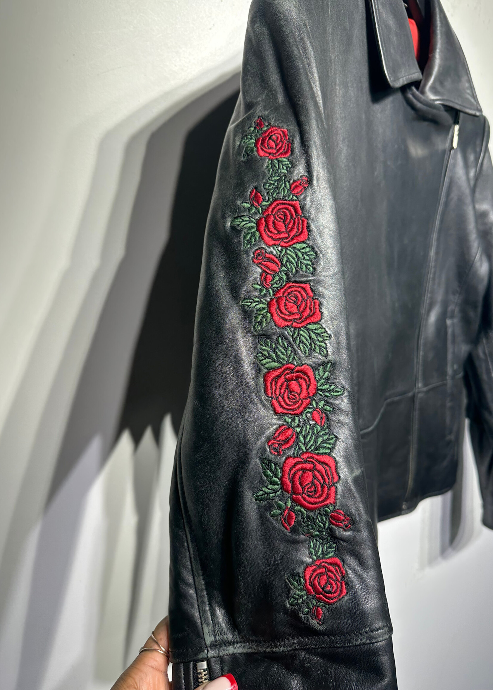 Hard Rock LV Rose Biker Jacket Fem M AS IS