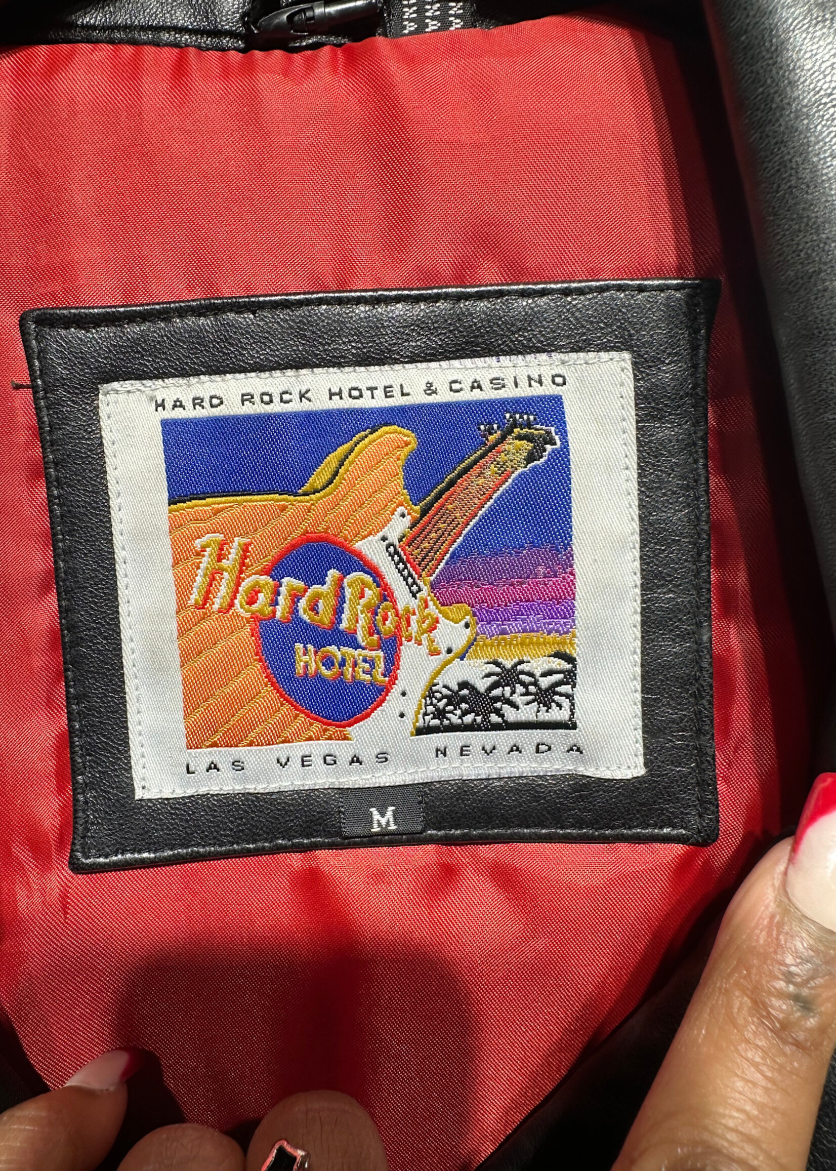 Hard Rock LV Rose Biker Jacket Fem M AS IS