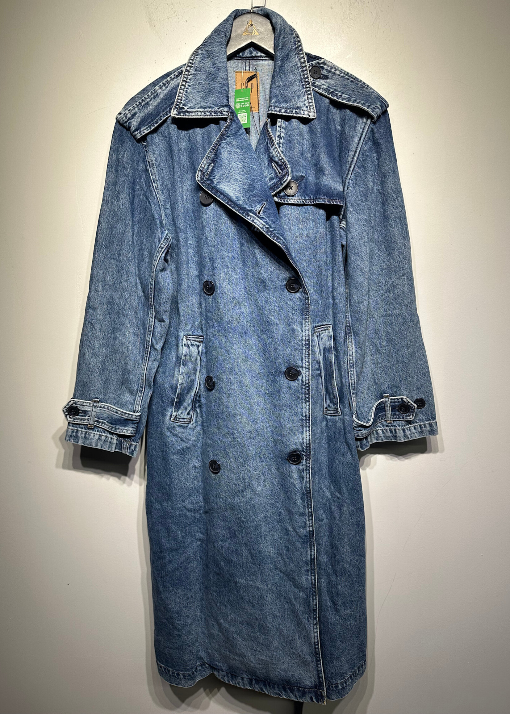 NWT Gap Denim Trench Coat M