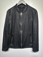 Maceoo Black Perforated Leather Jacket XL