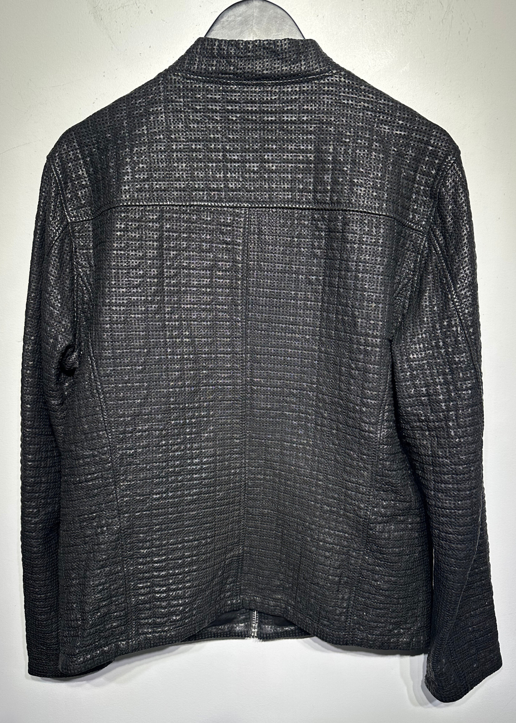 Maceoo Black Perforated Leather Jacket XL