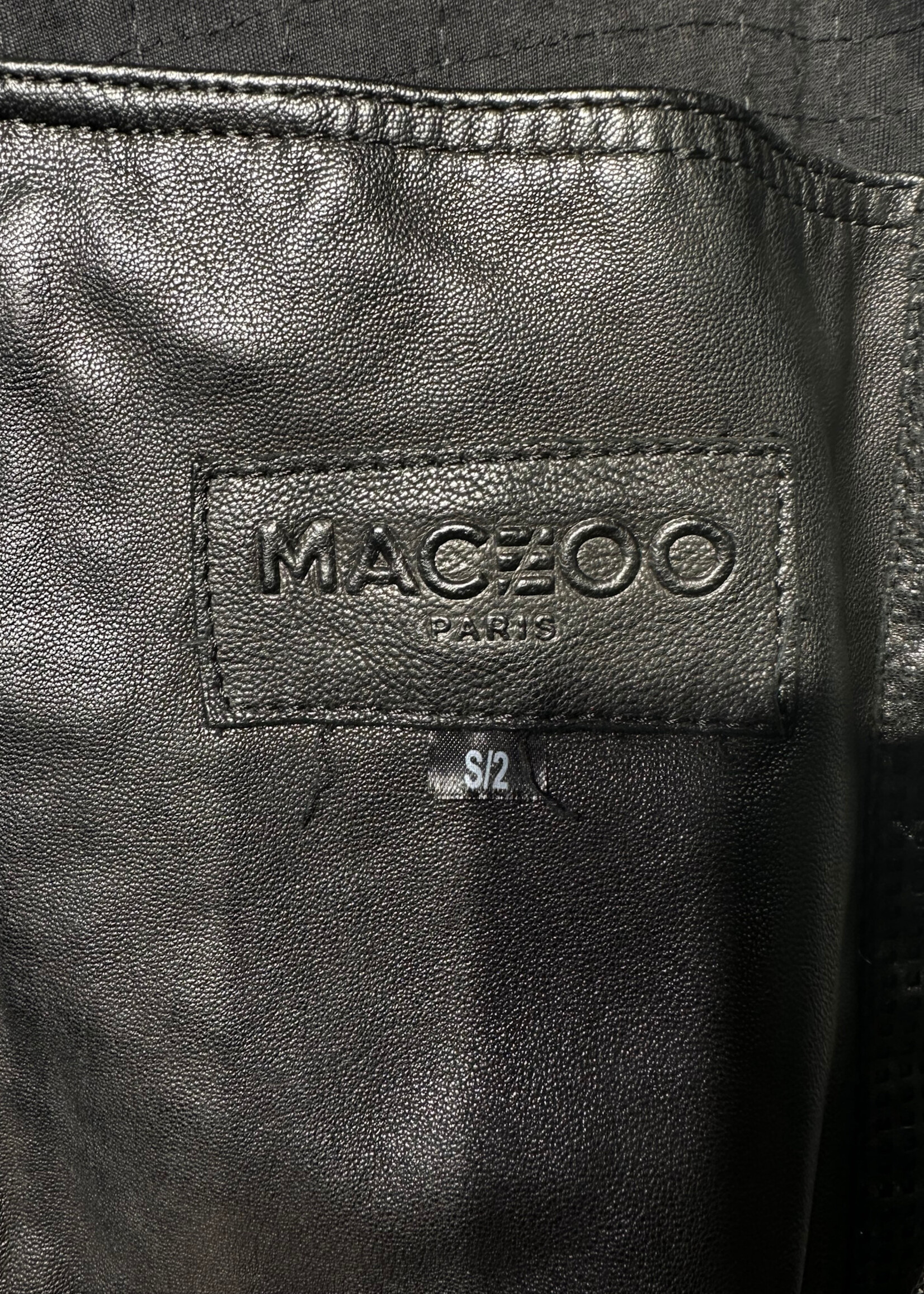 Maceoo Black Perforated Leather Jacket XL