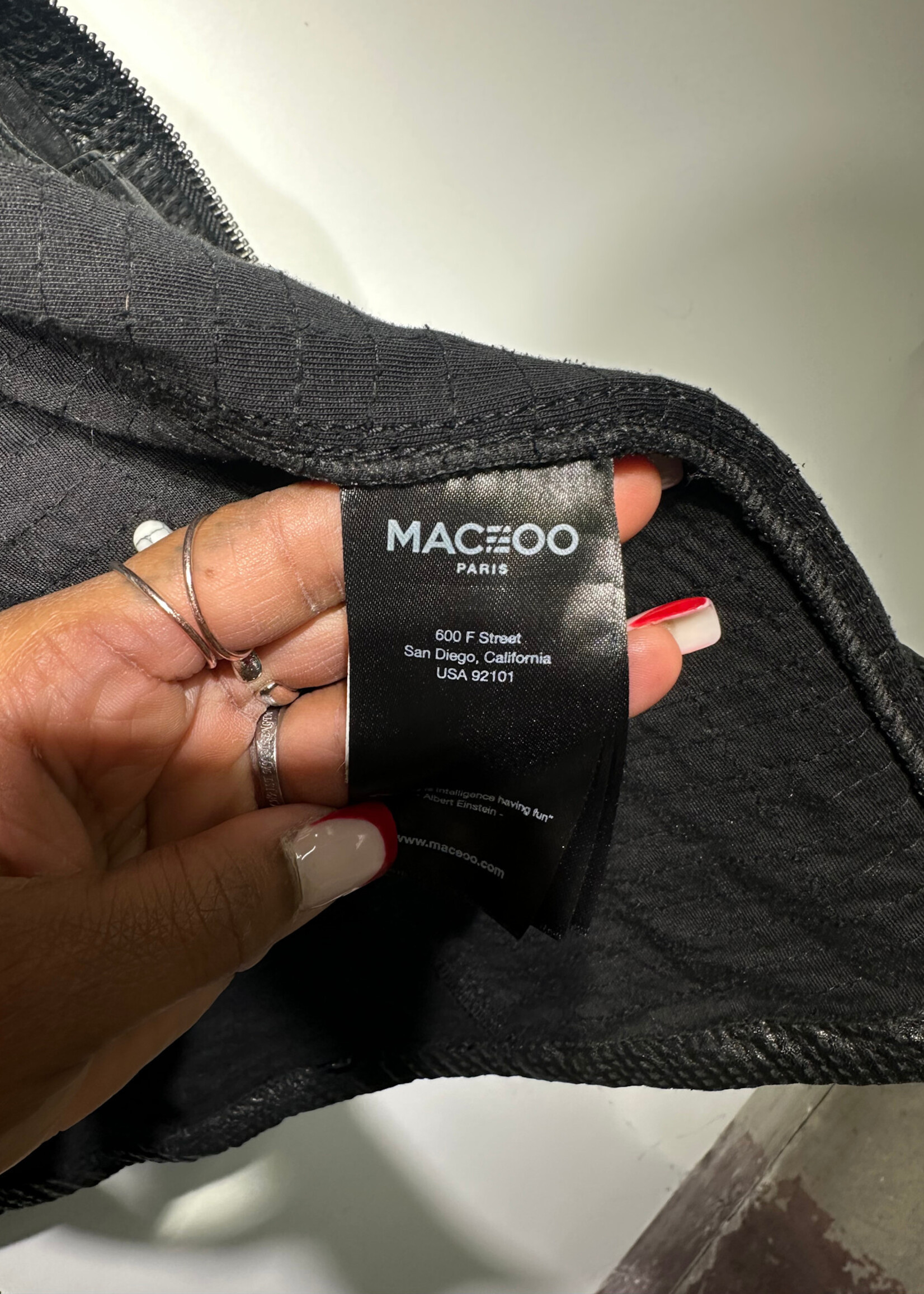Maceoo Black Perforated Leather Jacket XL