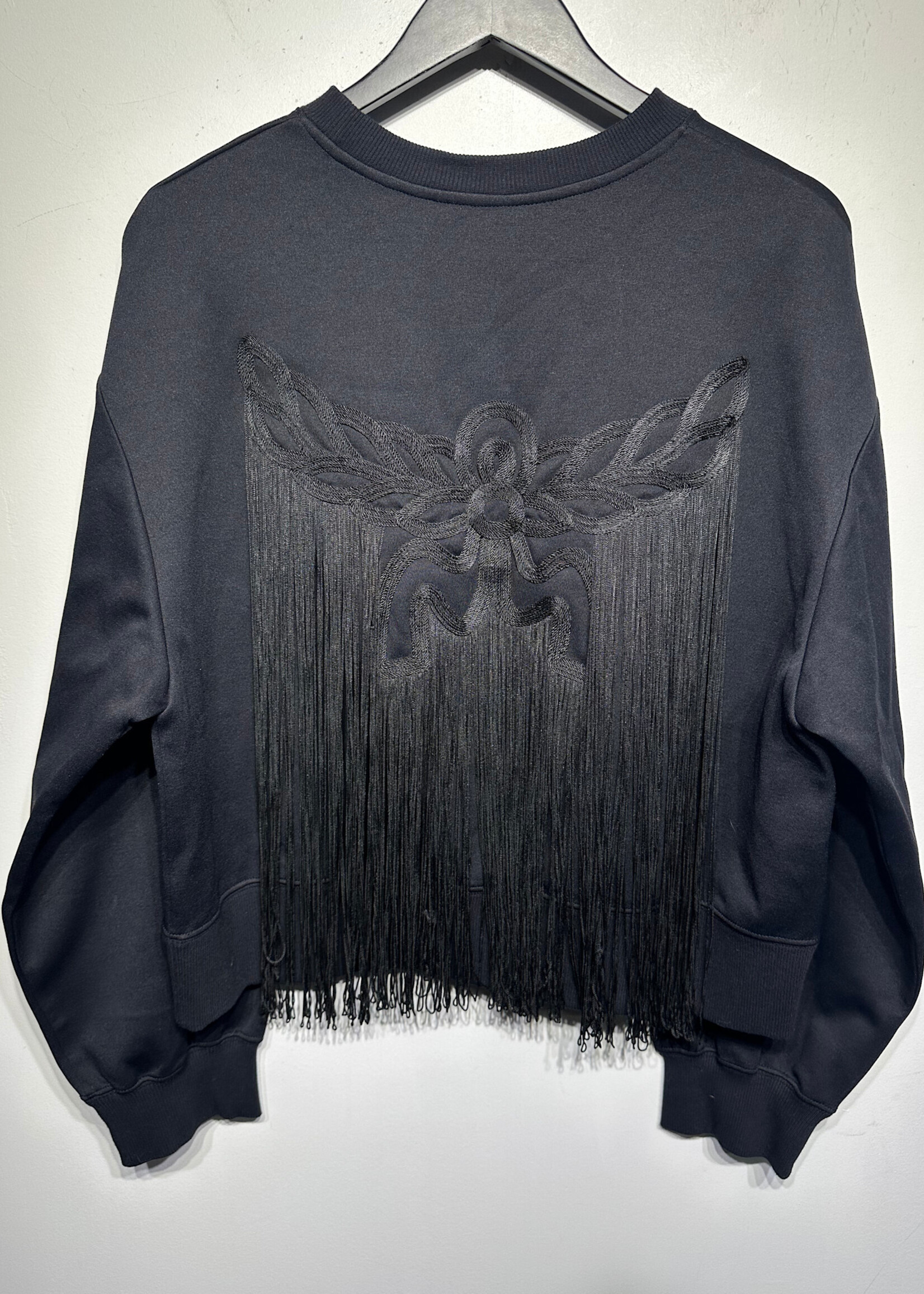 NWT MCM Black Tassel Crewneck Fem M