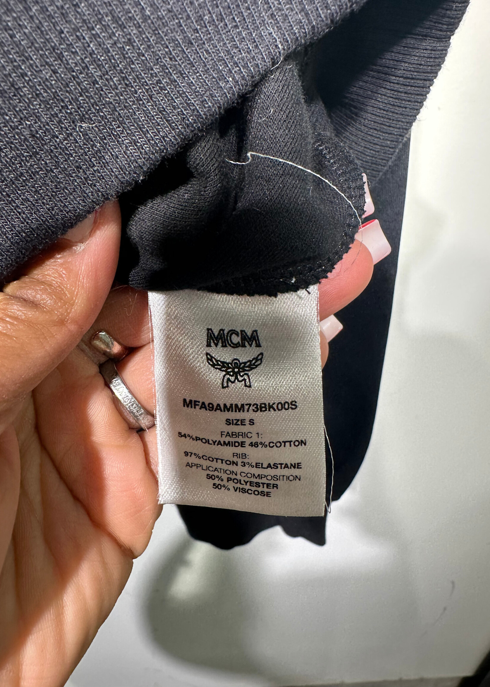 NWT MCM Black Tassel Crewneck Fem M