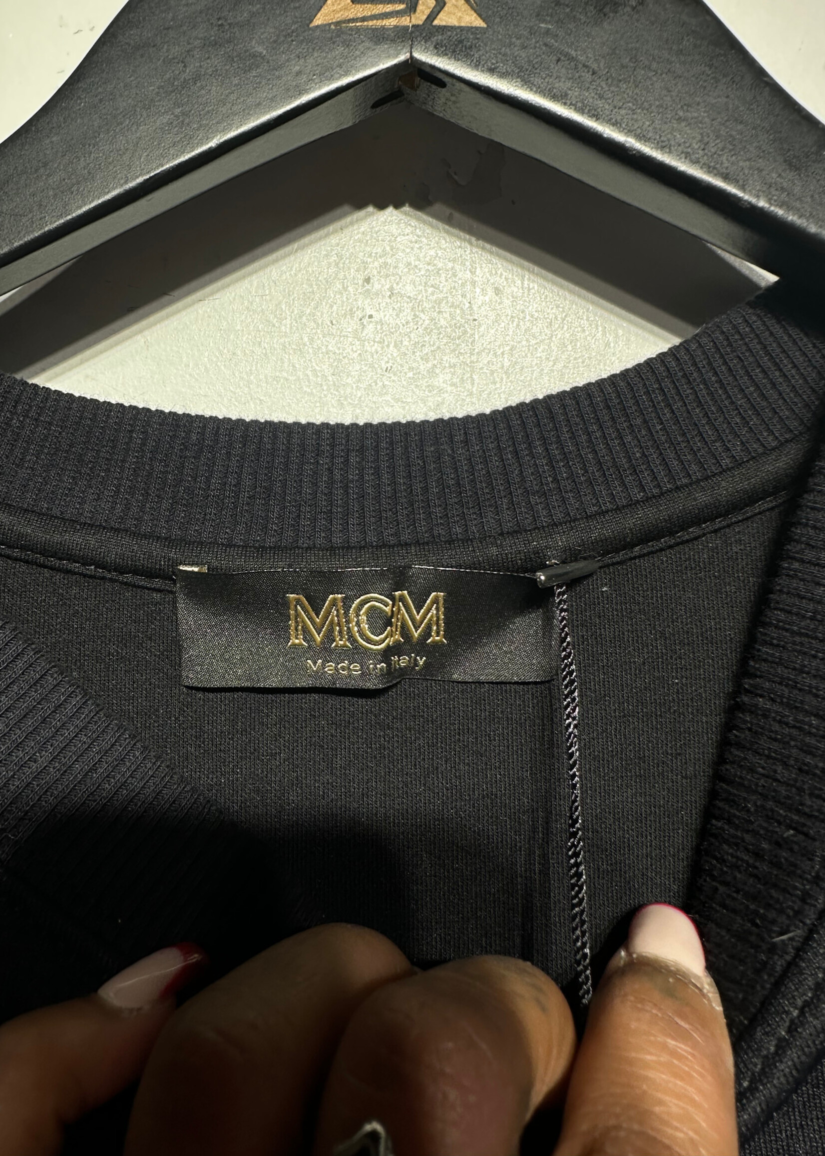 NWT MCM Black Tassel Crewneck Fem M