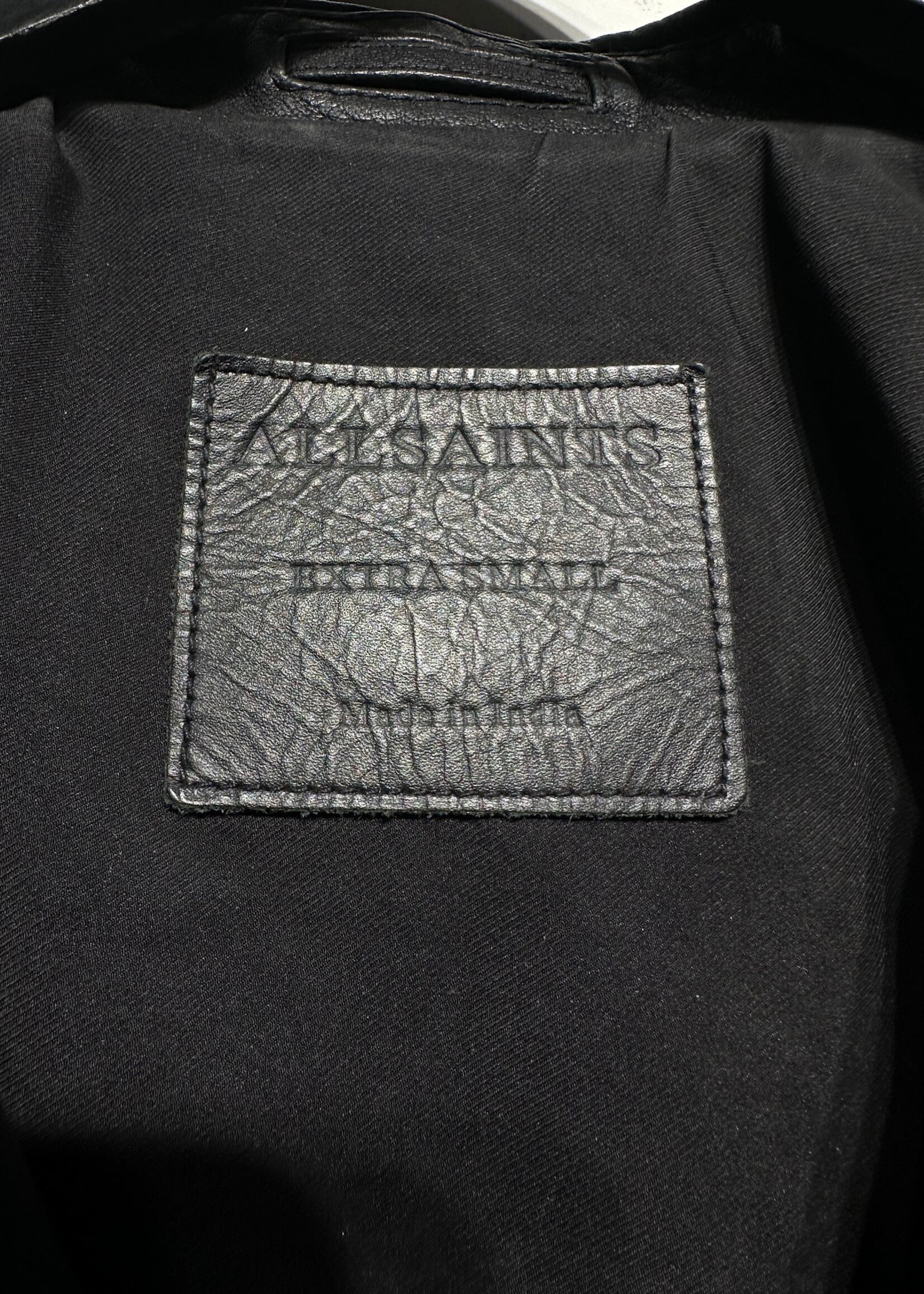 Allsaints Leather Biker Jacket Fem XS