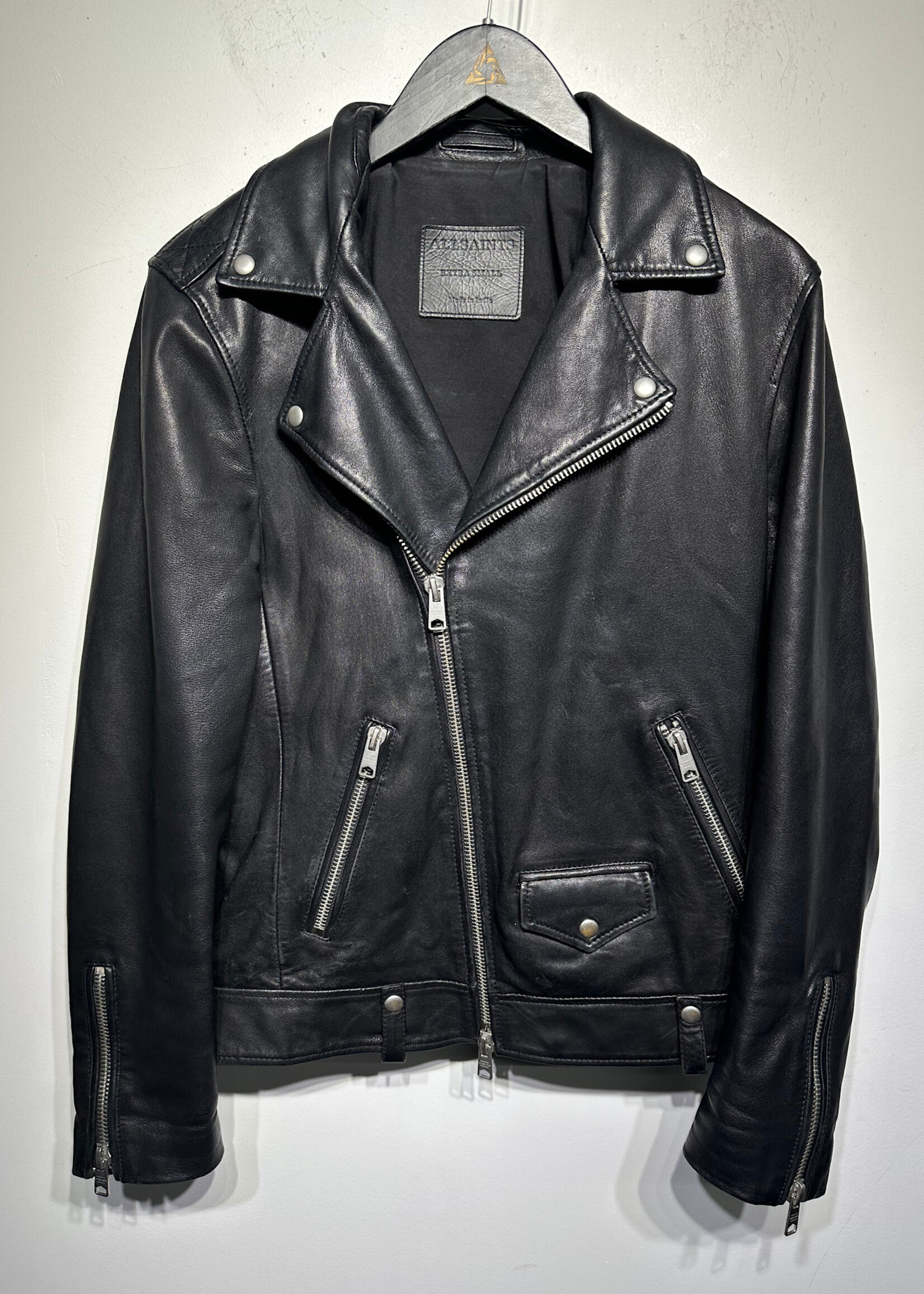 Allsaints Leather Biker Jacket Fem XS