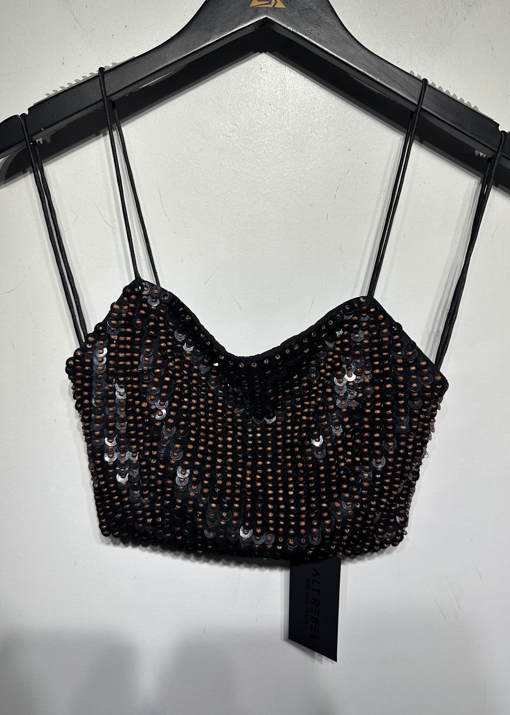 Alice & Olivia Beaded Crop Tank XS